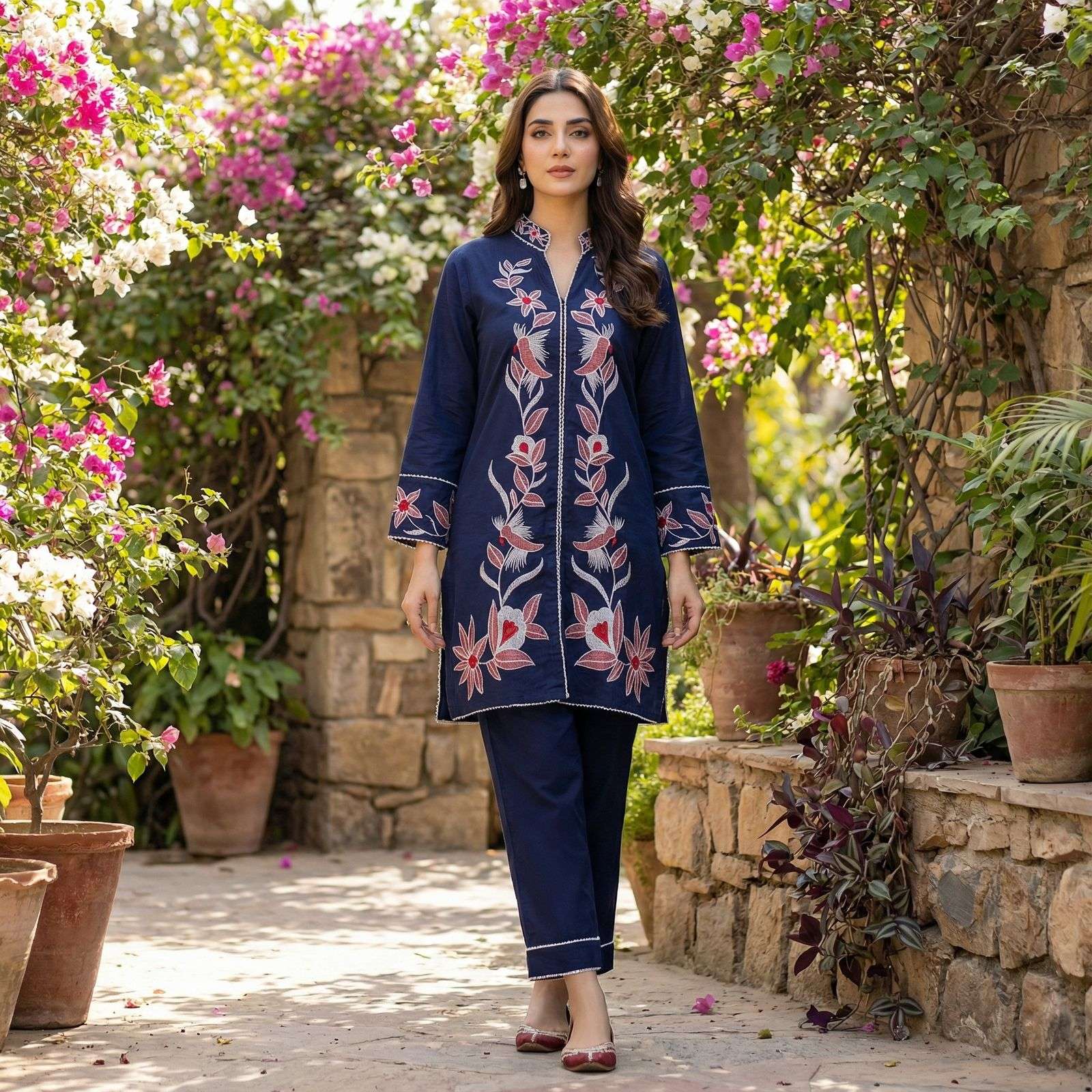 MF LIBAS RAYON FANCY WORKS LADIES TOP WITH BOTTOM PAIR 