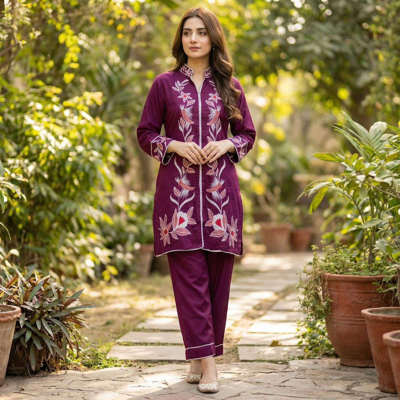 MF LIBAS RAYON FANCY WORKS LADIES TOP WITH BOTTOM PAIR 