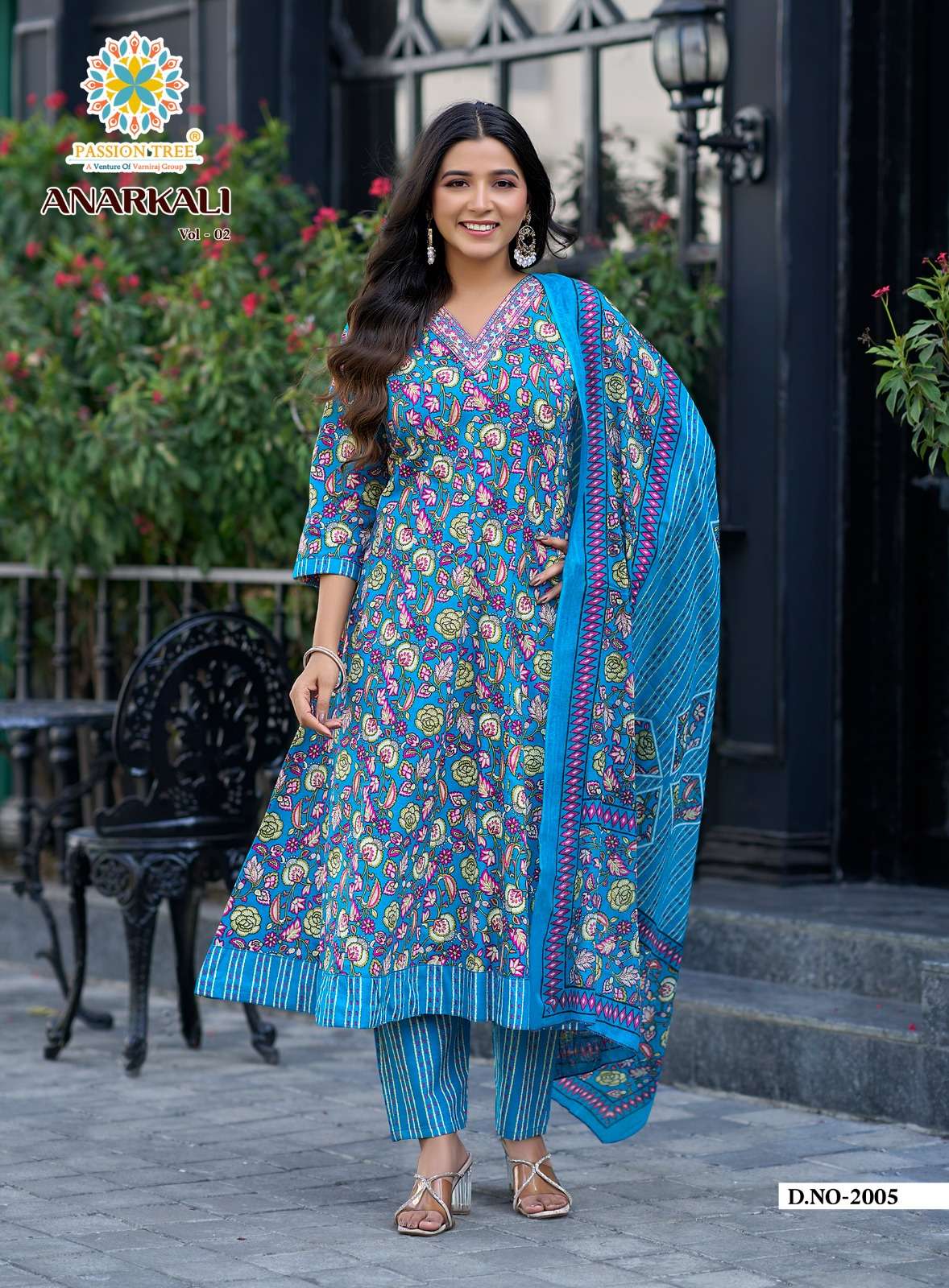 PASSION TREE ANARKALI VOL 2 COTTON PRINTED FANCY 3PCS SET COLLECTION 