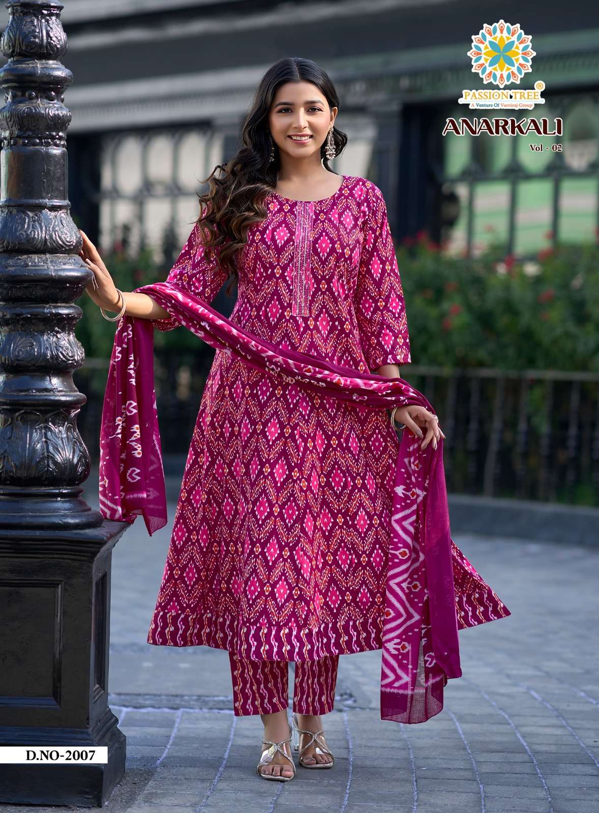 PASSION TREE ANARKALI VOL 2 COTTON PRINTED FANCY 3PCS SET COLLECTION 