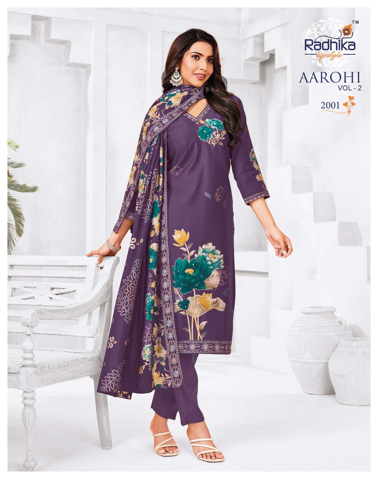 RADHIKA LIFESTYLE AAROHI VOL 2 MODAL FABRIC FANCY WORKS LADIES 3PCS SET COLLECTION 