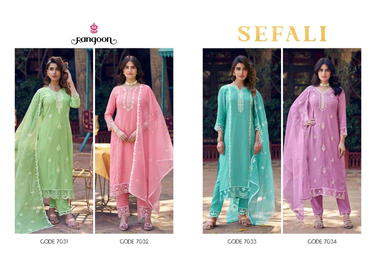 RANGOON SEFALI VISCOSE FANCY DESIGNER WORK LADIES 3PCS SET COLLECTION 