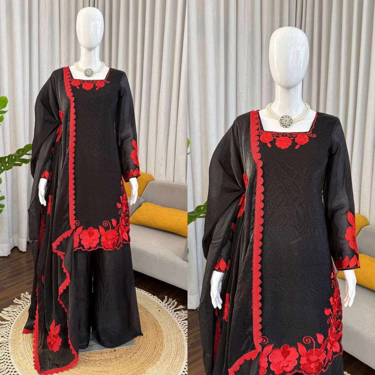 RTC 6000 SILK FANCY EMBROIDERY WORK PAKISTANI STYLE LADIES FESTIVE WEAR SUIT
