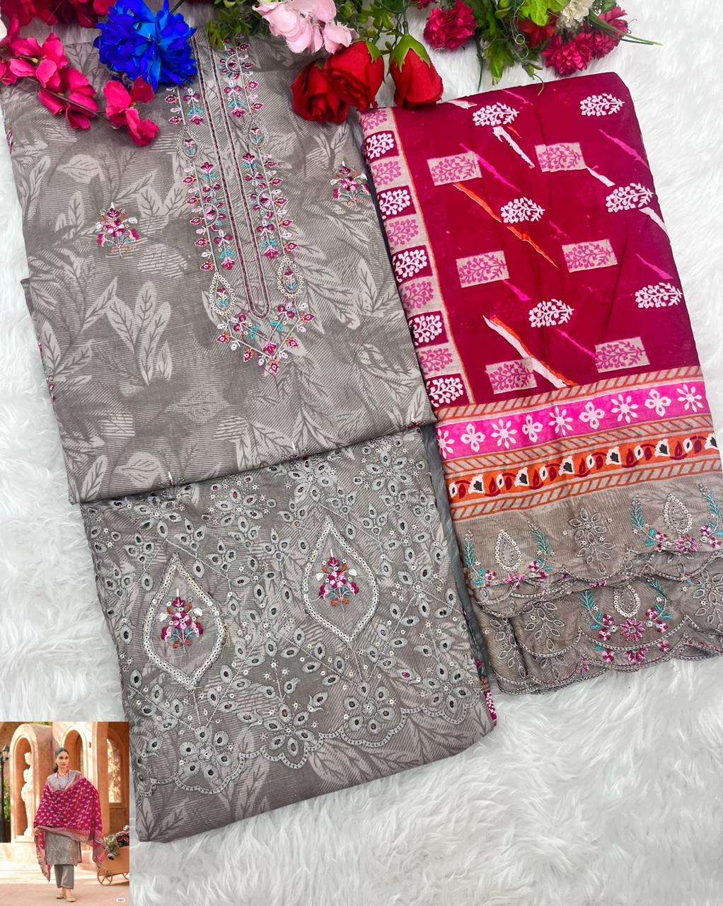 SHREE FABS BIN SAEED LAWN COLLECTION VOL 25 COTTON EMBROIDERY WORK SUIT