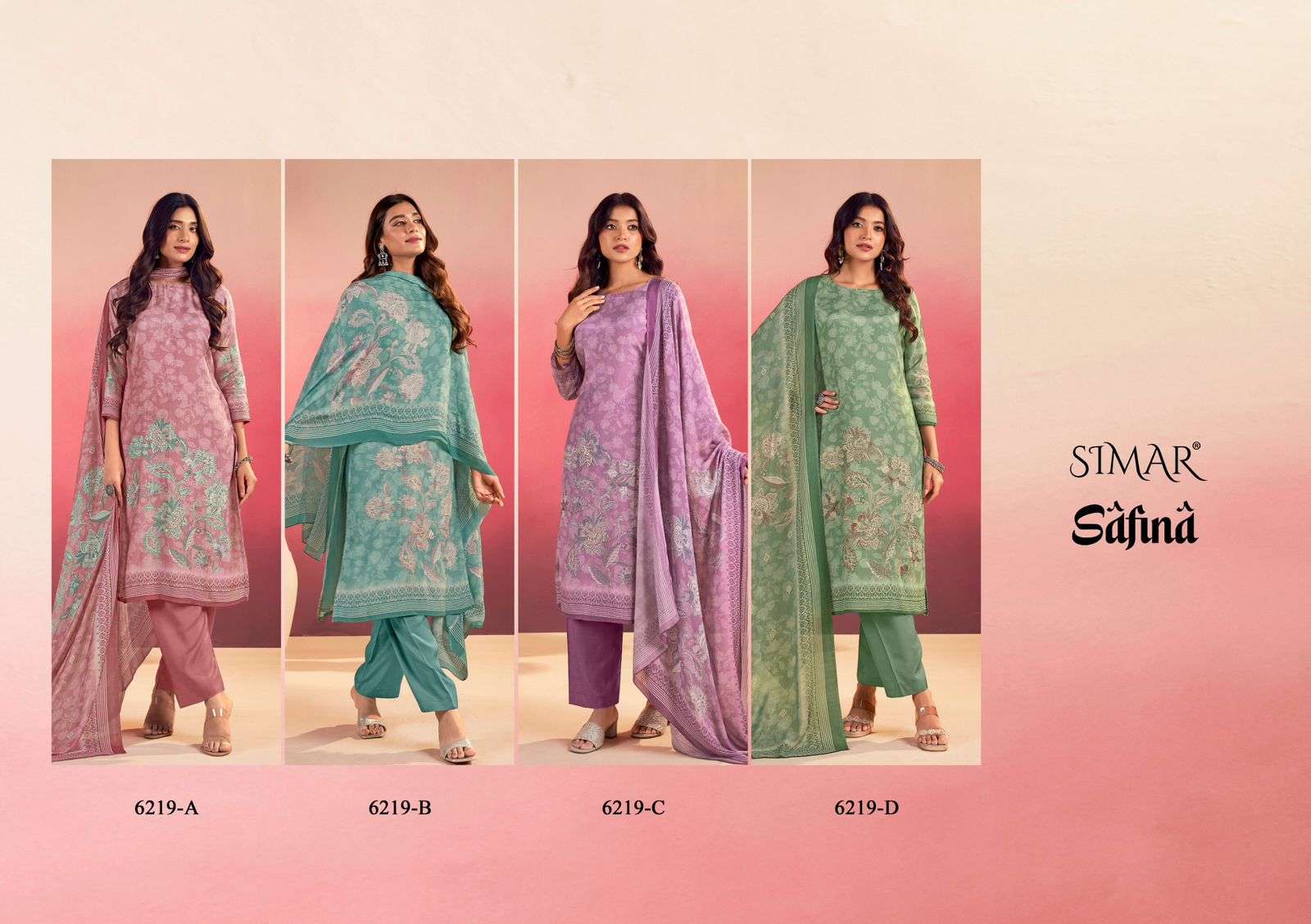 SIMAR SAFINA MUSLIN DIGITAL PRINT WITH HAND WORK DESIGNER SUIT