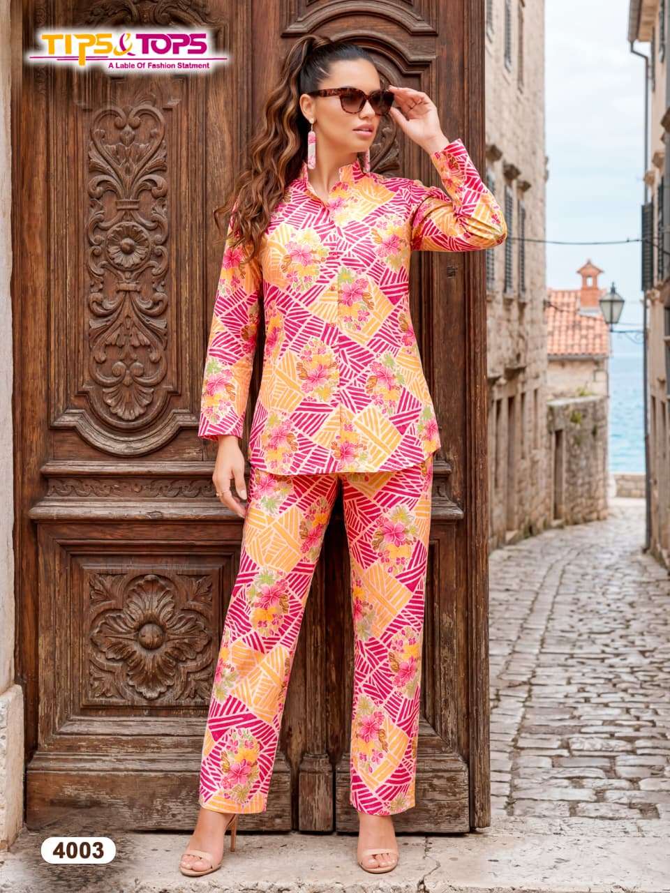 TIPS AND TOPS COTTON TRENDS VOL 4 COTTON PRINT LADIES SUMMER WEAR CO-ORD SET
