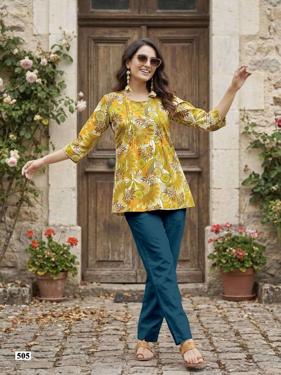 TIPS AND TOPS VICTORIA VOL 5 COTTON PRINT FANCY SUMMER WEAR LADIES TOP