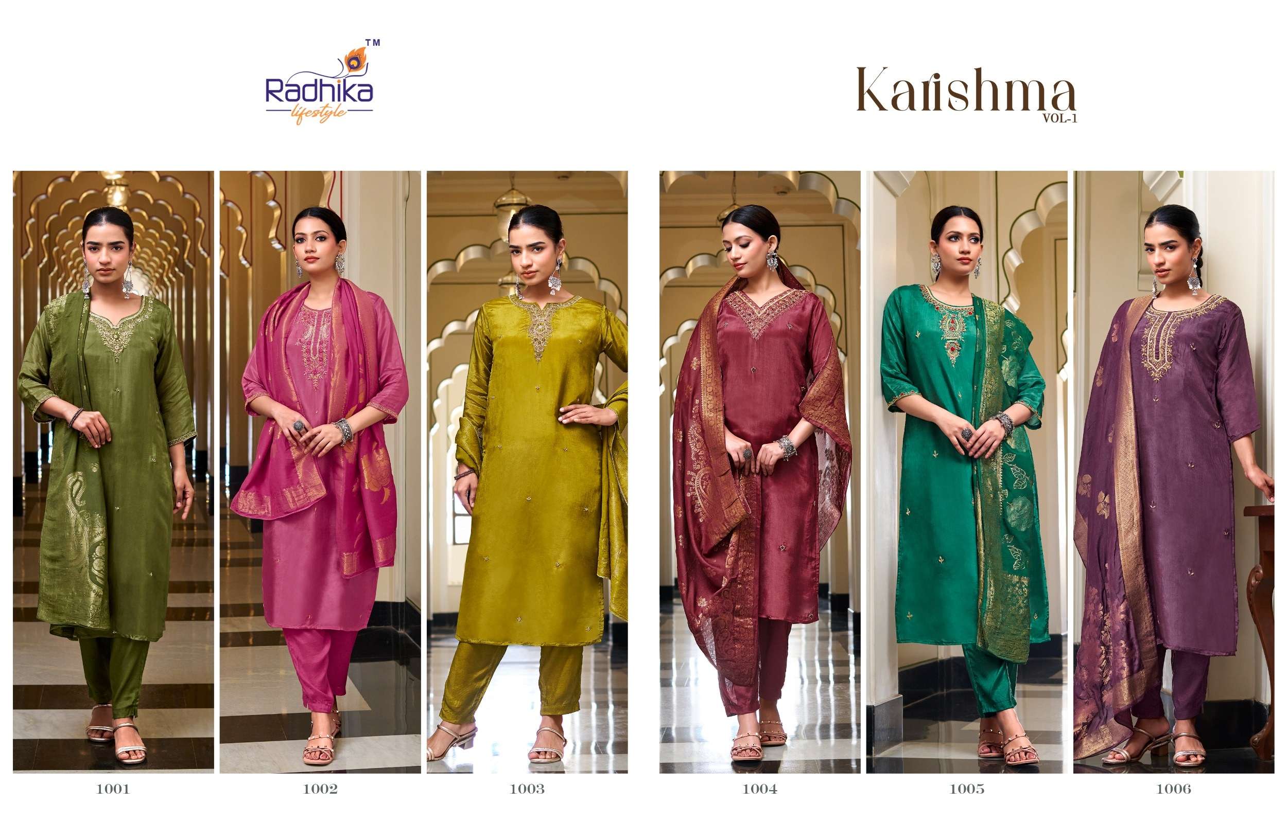 RADHIKA LIFE STYLE KARISHMA VOL 1  SILK WITH HEAVY EMBROIDERY DESIGNER LADIES SUIT