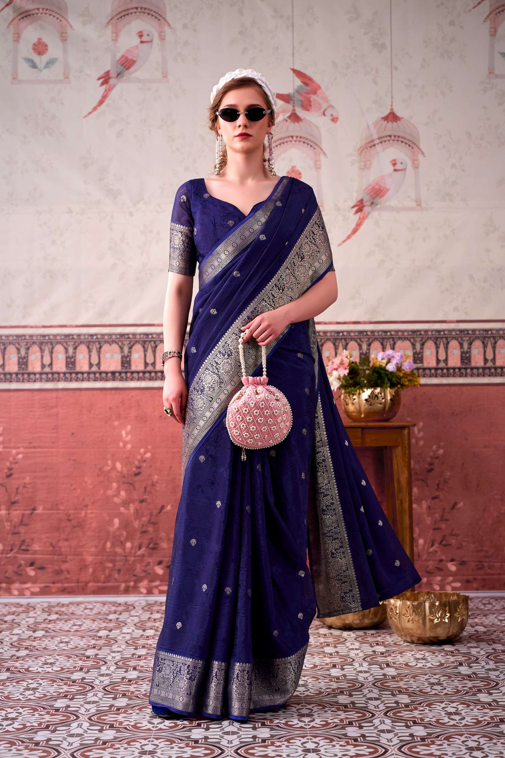 YNF MRITSA VOL 2 CHINON PRINTED LADIES FUNCTION WEAR SAREE