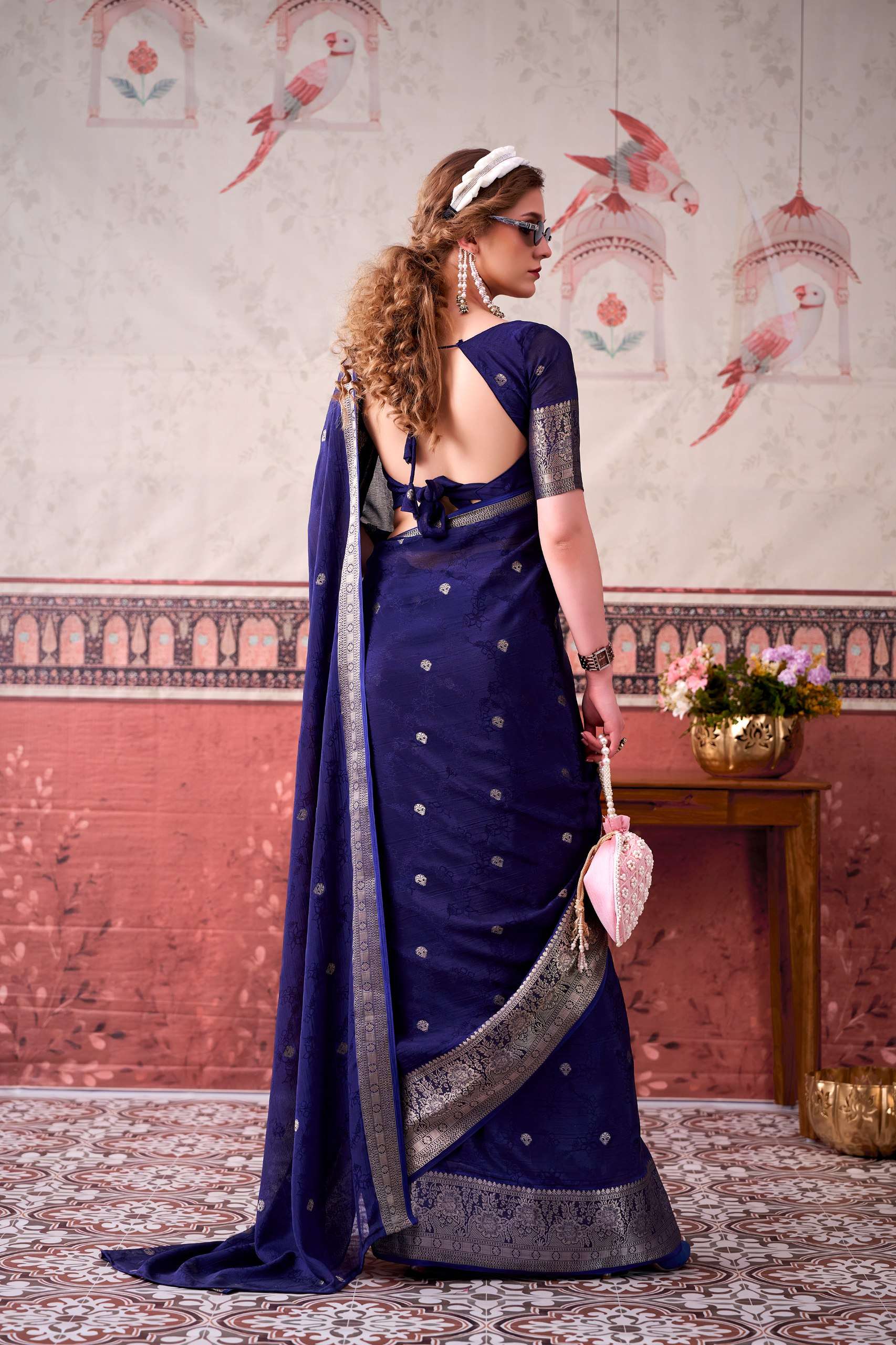 YNF MRITSA VOL 2 CHINON PRINTED LADIES FUNCTION WEAR SAREE