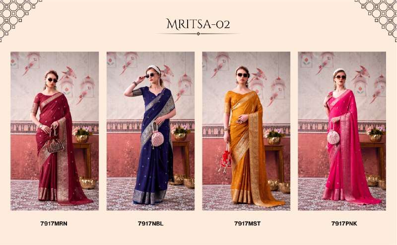 YNF MRITSA VOL 2 CHINON PRINTED LADIES FUNCTION WEAR SAREE