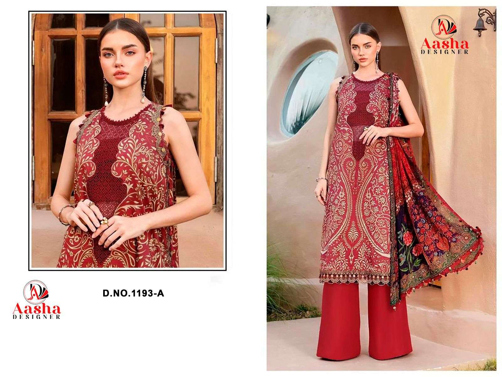 AASHA DESIGNER D NO 1193 COTTON PATCH EMBROIDERY WORK SALWAR KAMEEZ 