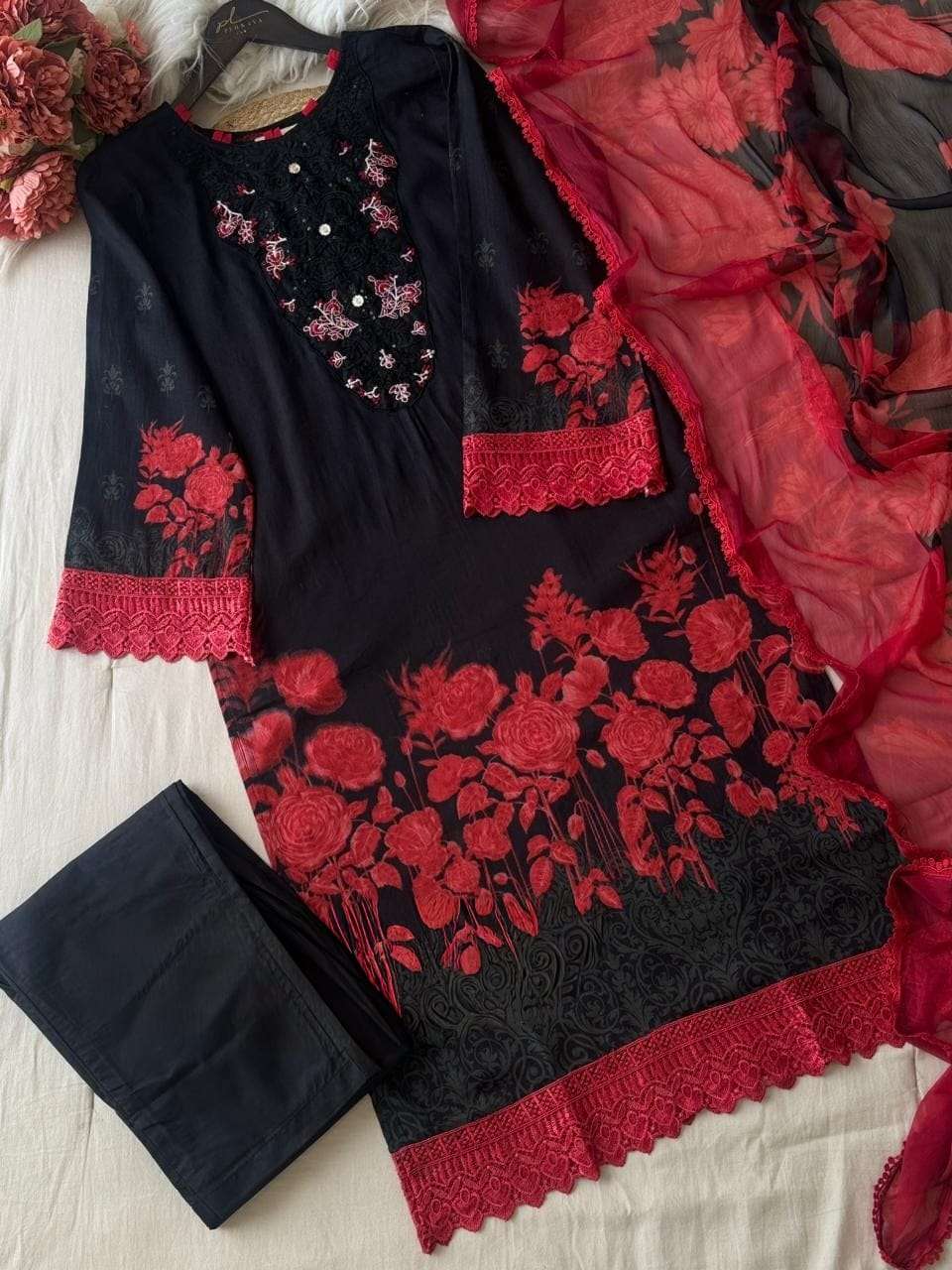 AL ZOHAIB AZ 1115 COTTON FANCY PATCH EMBROIDERY WORK SALWAR KAMEEZ 