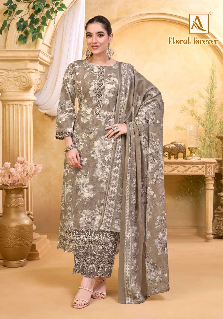 ALOK SUITS FLORAL FOREVER COTTON PRINT WITH FANCY EMBROIDERY WORK SUIT