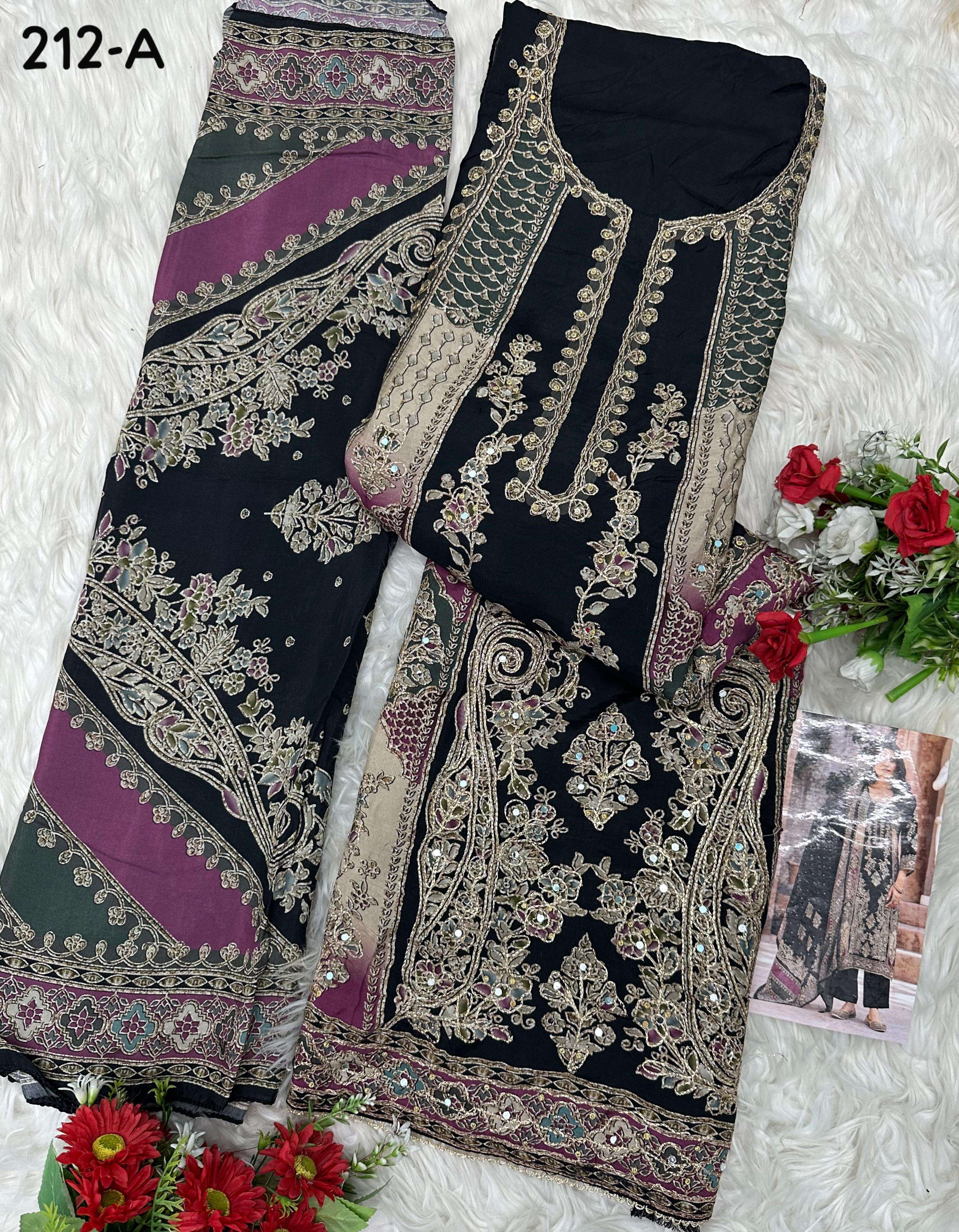 AMRUTVELA AT 212 VISCOSE DIGITAL PRINT WITH HAND WORK DESIGNER SUIT