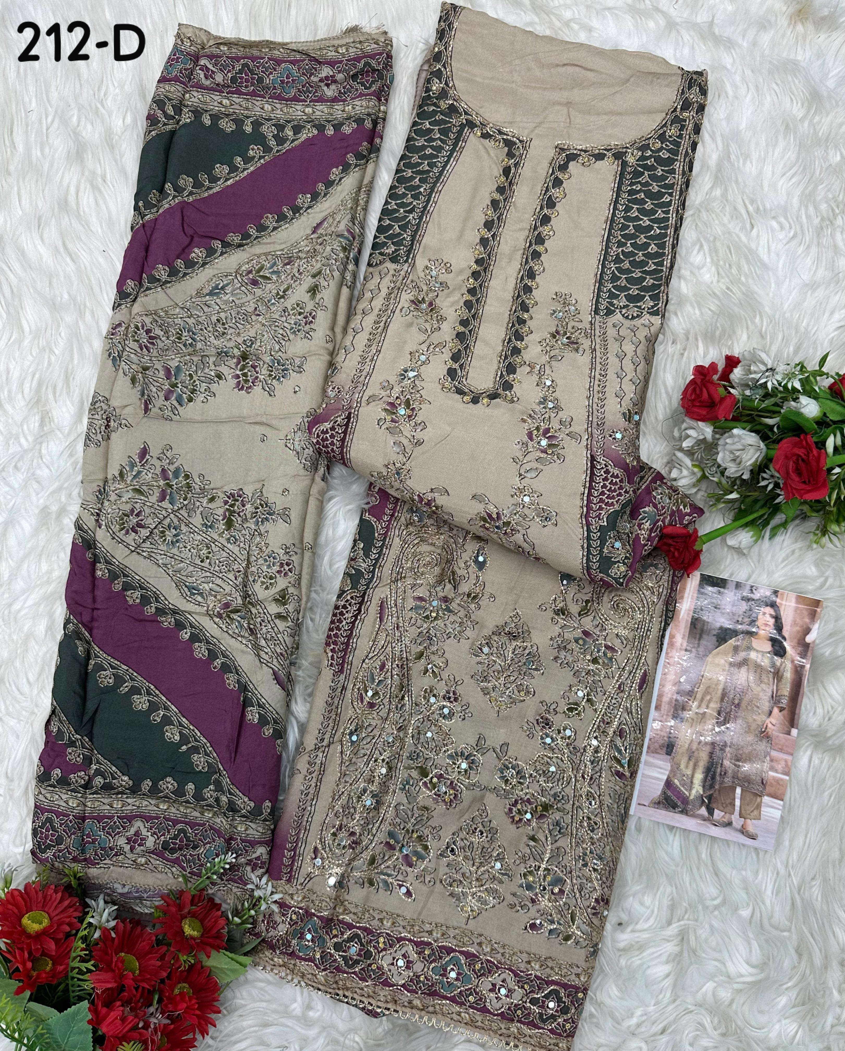 AMRUTVELA AT 212 VISCOSE DIGITAL PRINT WITH HAND WORK DESIGNER SUIT