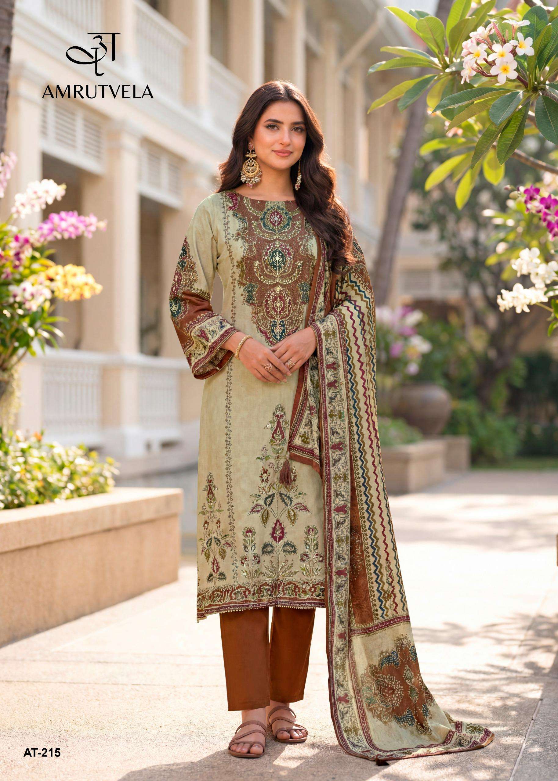 AMRUTVELA AT 215 VISCOSE MUSLIN DIGITAL PRINT WITH DESIGNER WORK SUIT