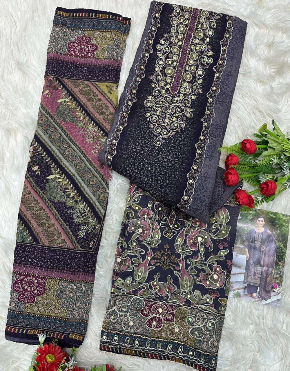 AMRUTVELA AT 228 VISCOSE DIGITAL PRINT WITH HAND WORK DESIGNER SUIT