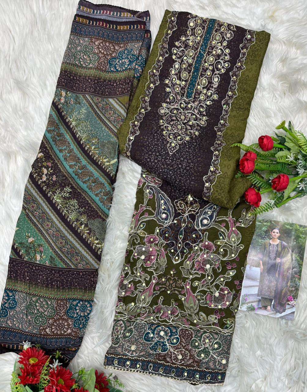 AMRUTVELA AT 228 VISCOSE DIGITAL PRINT WITH HAND WORK DESIGNER SUIT
