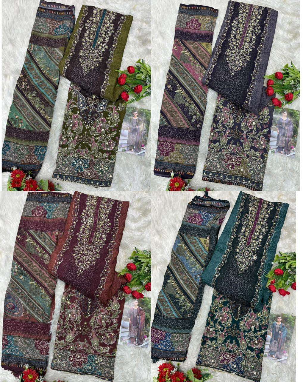 AMRUTVELA AT 228 VISCOSE DIGITAL PRINT WITH HAND WORK DESIGNER SUIT