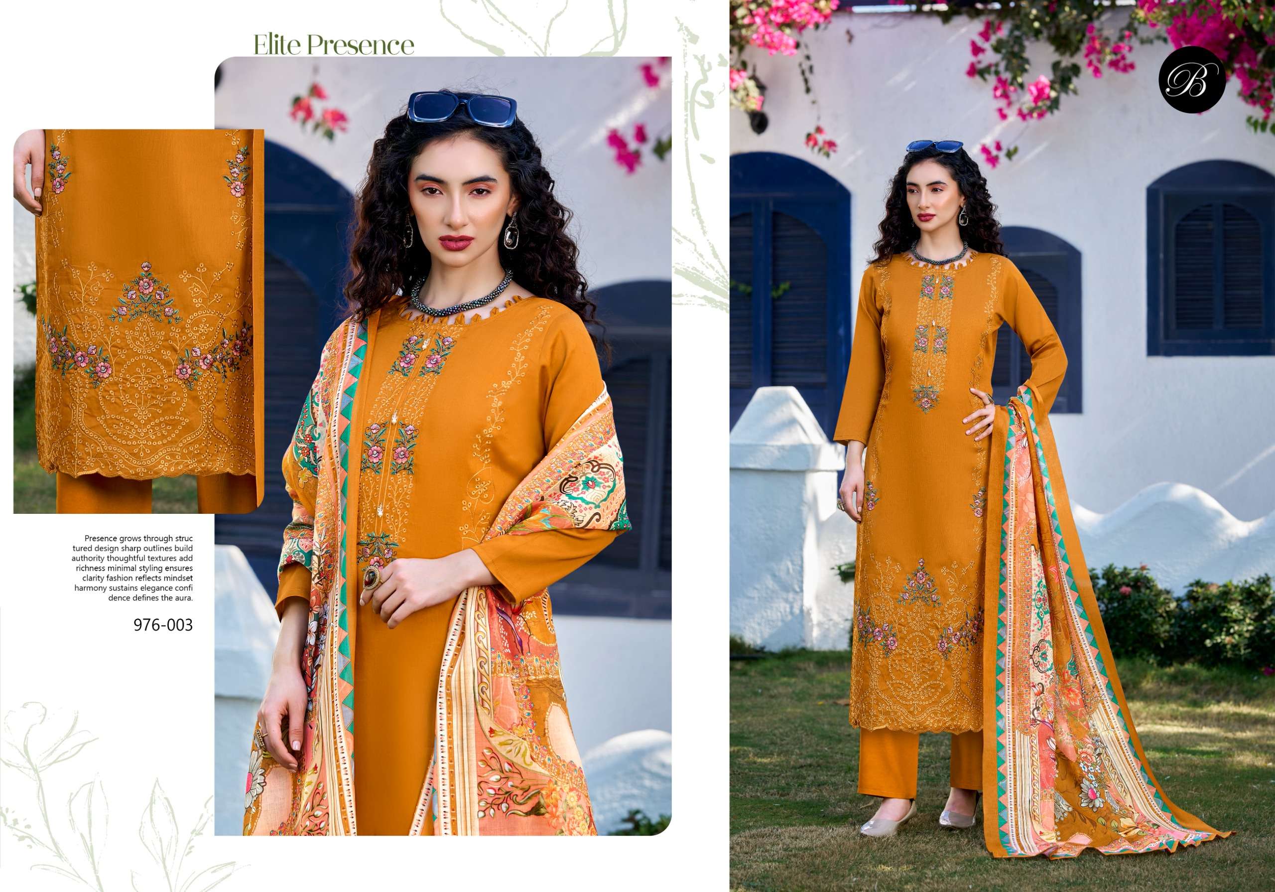 BELLIZA DESIGNER STUDIO ZARQASH VOL 17 JAM COTTON FANCY EMBROIDERY WORK SUITS	