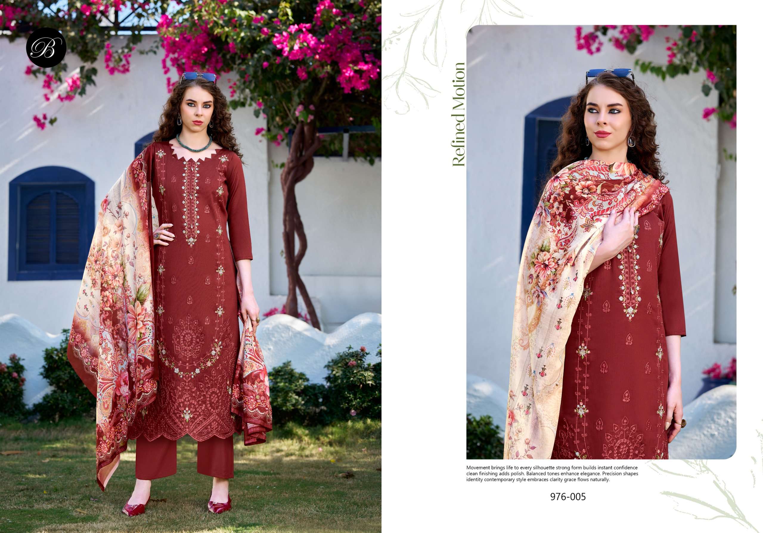 BELLIZA DESIGNER STUDIO ZARQASH VOL 17 JAM COTTON FANCY EMBROIDERY WORK SUITS	