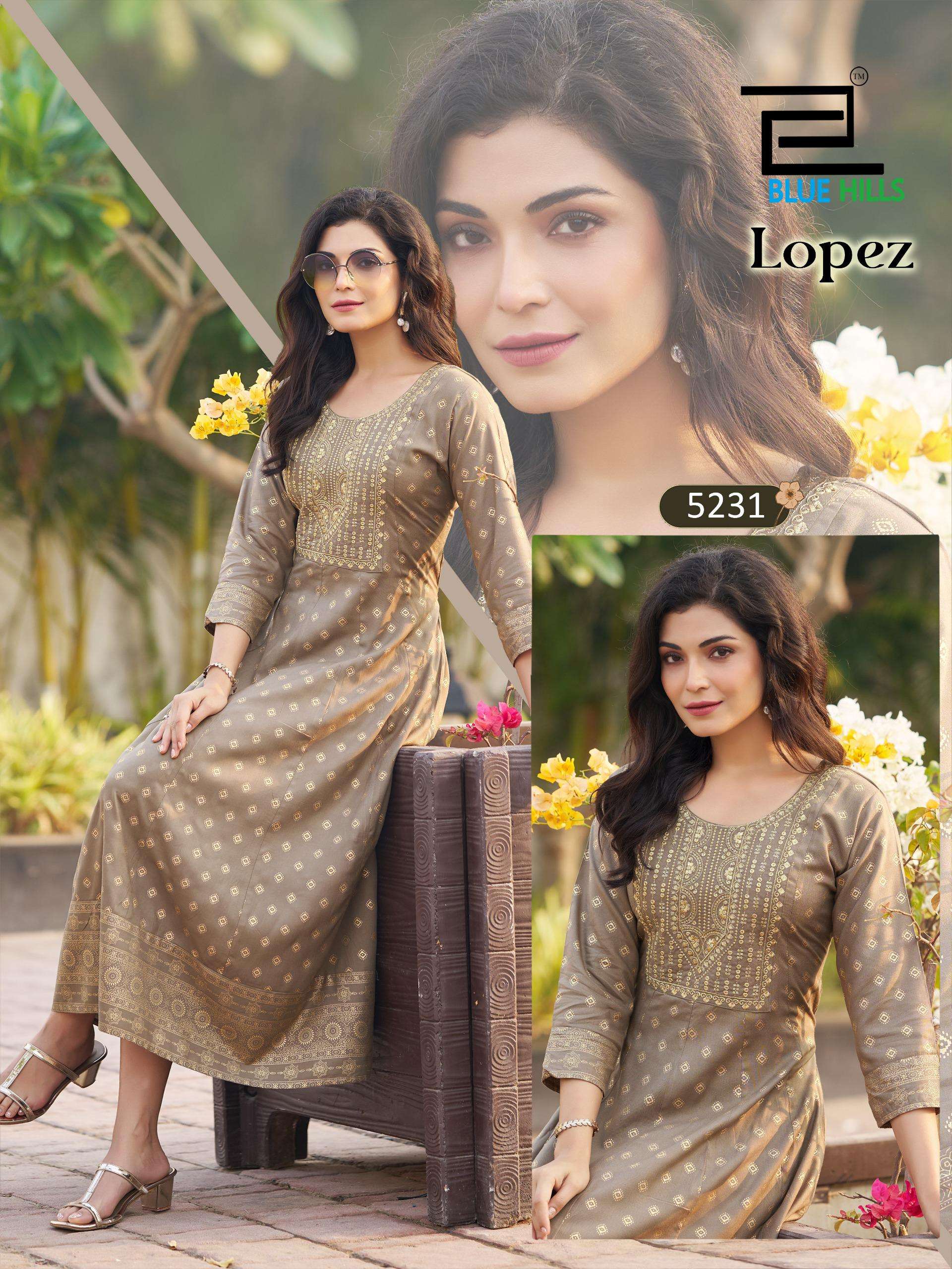 BLUE HILLS LOPEZ RAYON FANCY ANARKALI STYLE LADIES GOWNS DRESS