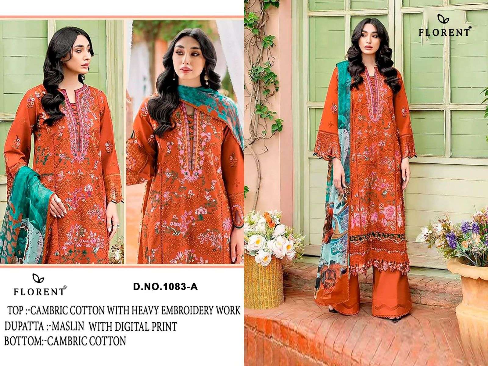 D NO 1083 COTTON WITH HEAVY EMBROIDERY WORK SALWAR KAMEEZ 