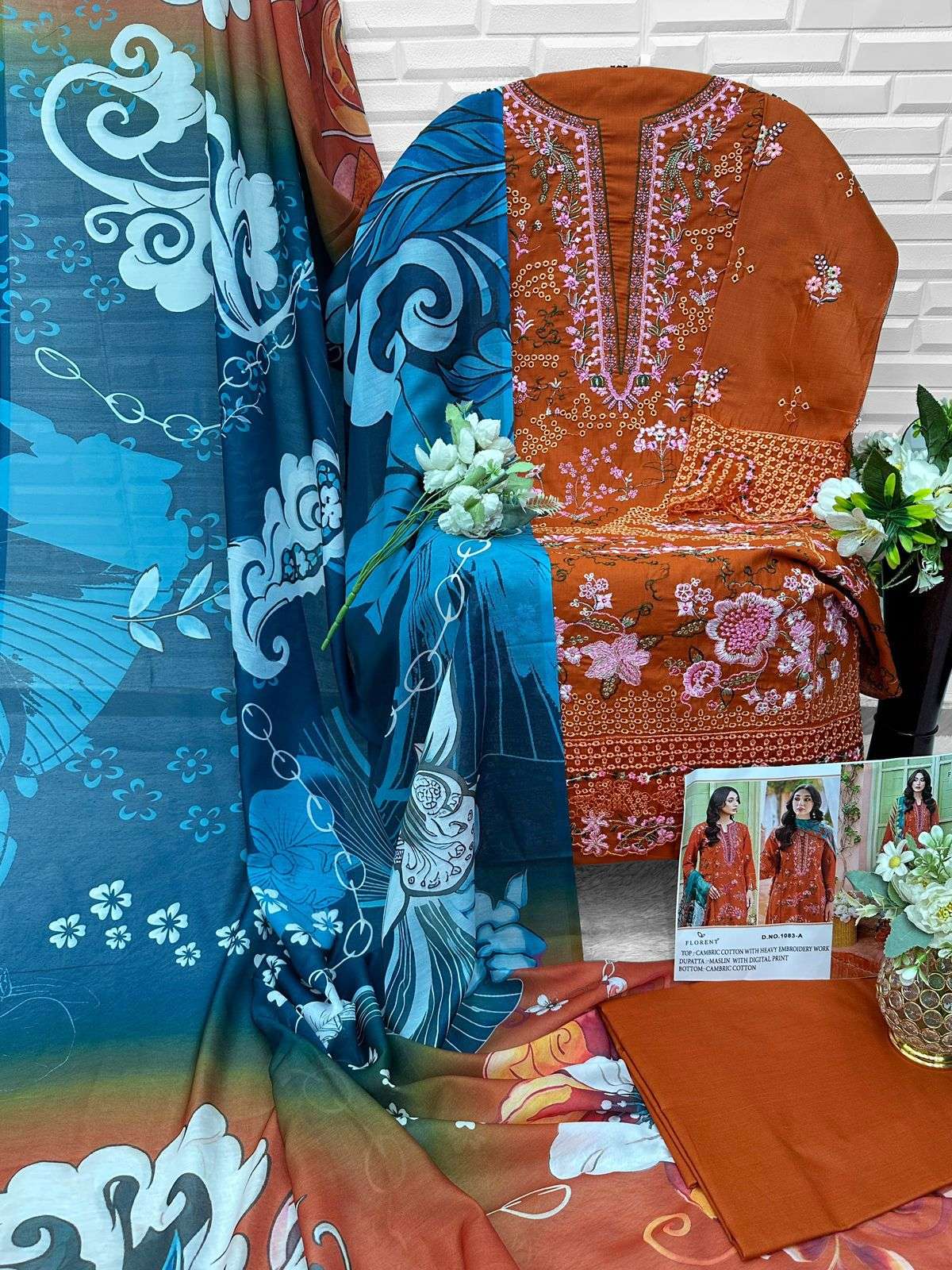 D NO 1083 COTTON WITH HEAVY EMBROIDERY WORK SALWAR KAMEEZ 