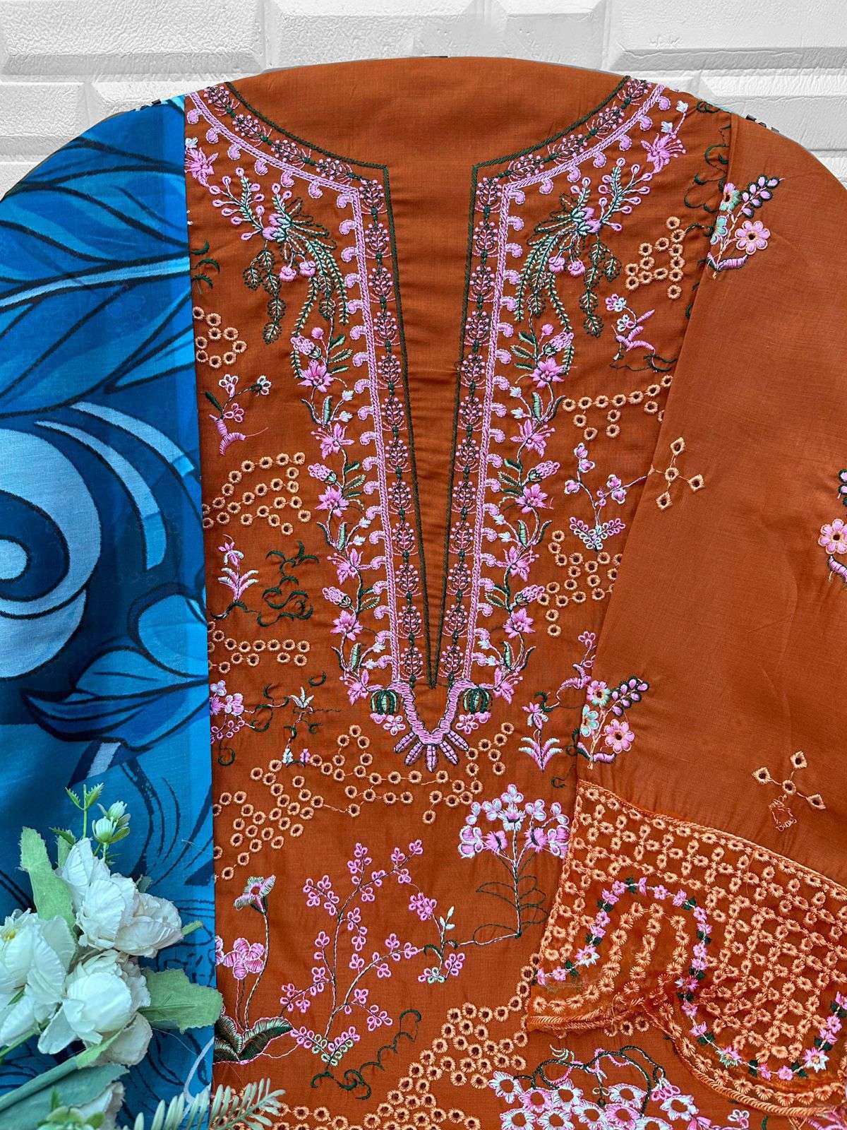 D NO 1083 COTTON WITH HEAVY EMBROIDERY WORK SALWAR KAMEEZ 