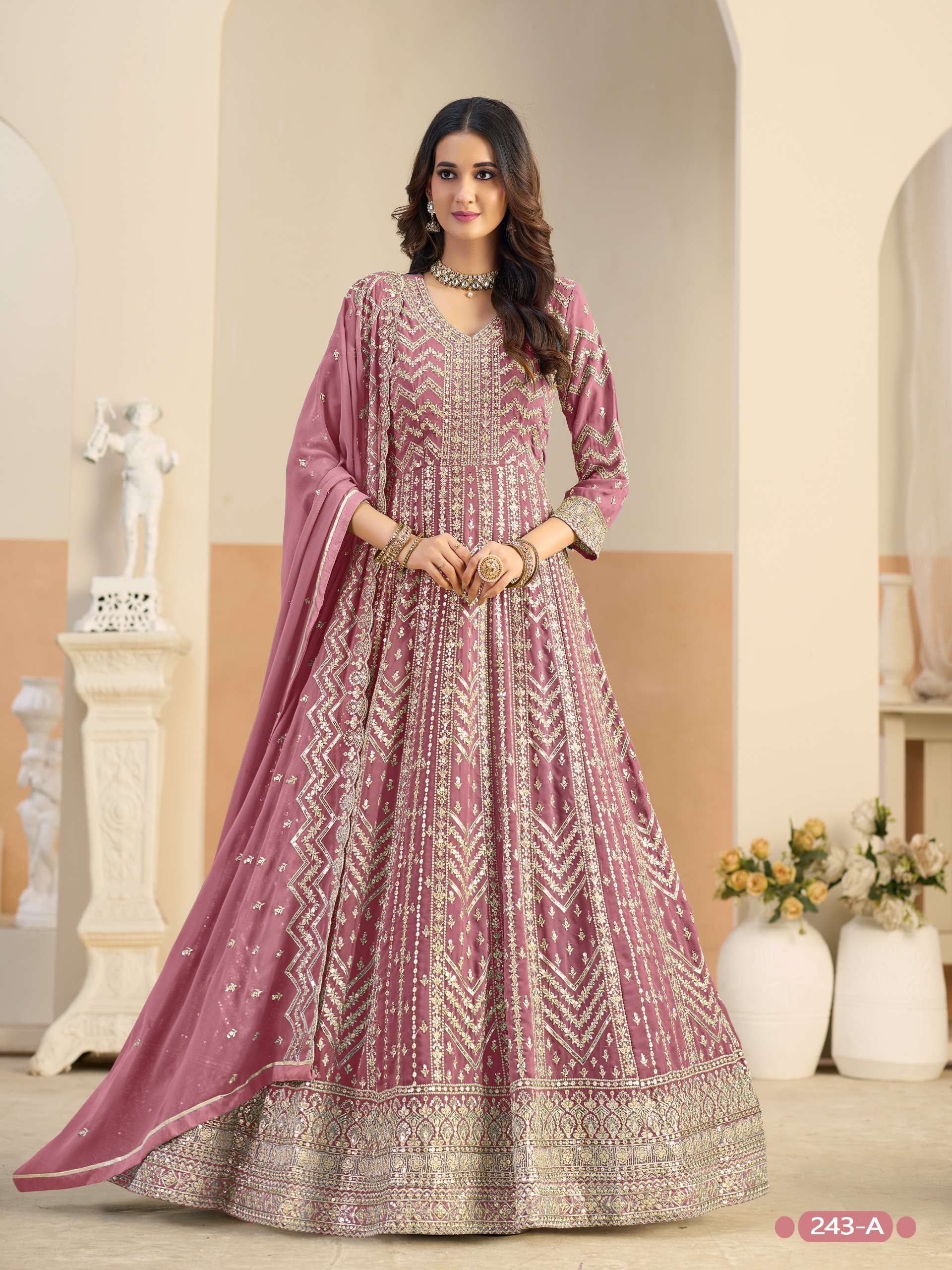 DANI CREATION AANAYA VOL 243 GEORGETTE HEAVY EMBROIDERED DESIGNER FESTIVE WEAR SUIT