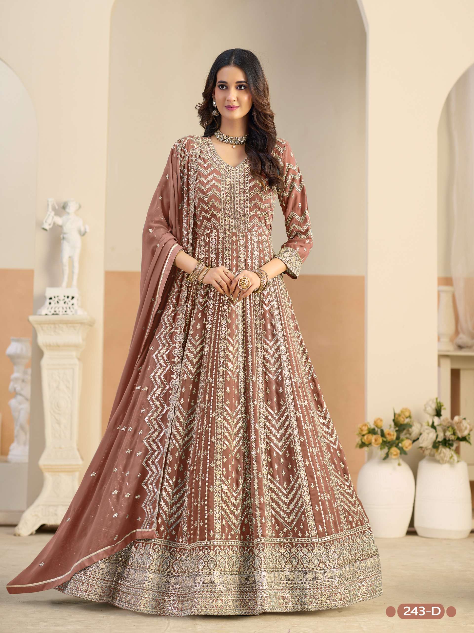 DANI CREATION AANAYA VOL 243 GEORGETTE HEAVY EMBROIDERED DESIGNER FESTIVE WEAR SUIT