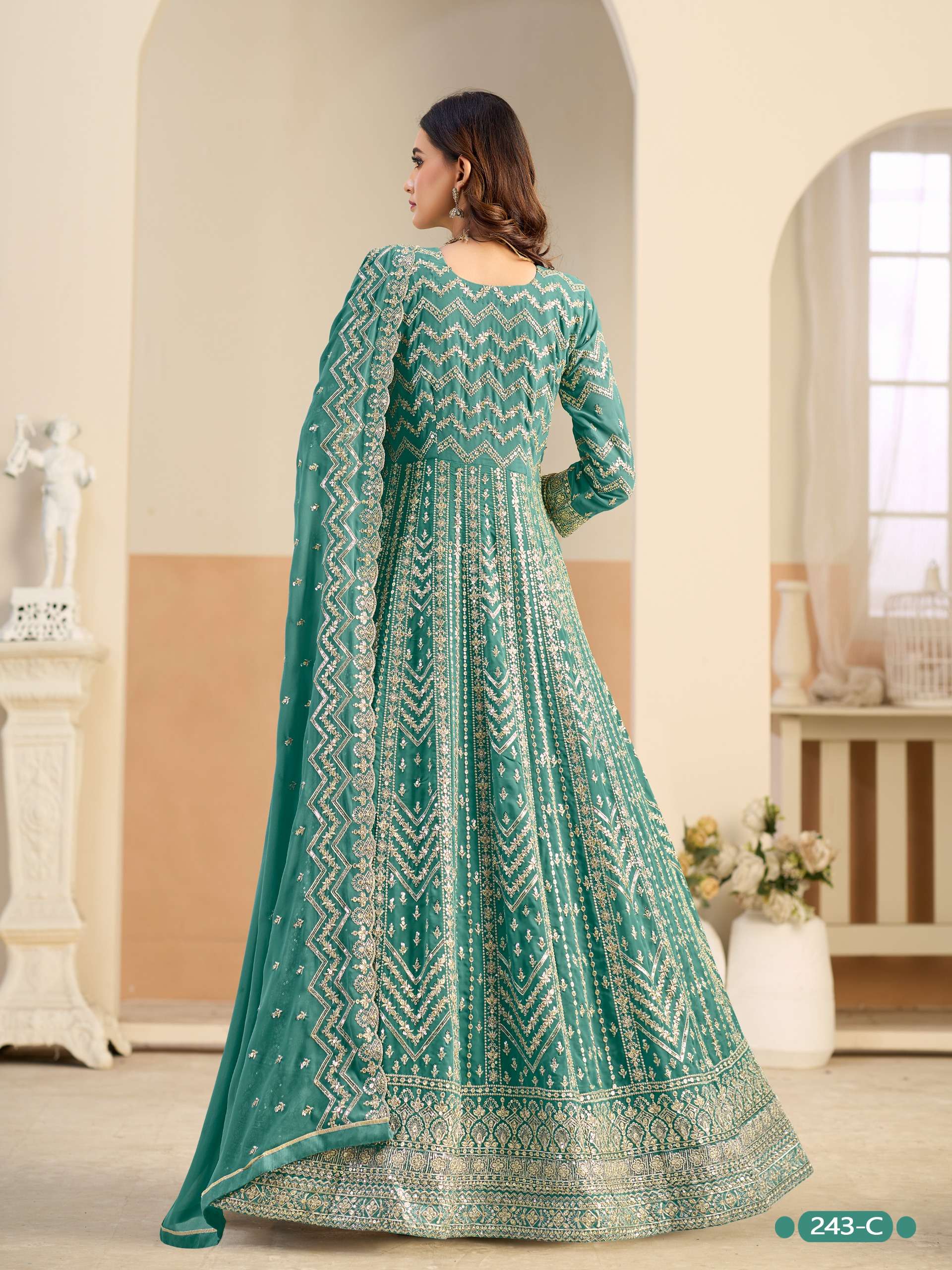DANI CREATION AANAYA VOL 243 GEORGETTE HEAVY EMBROIDERED DESIGNER FESTIVE WEAR SUIT
