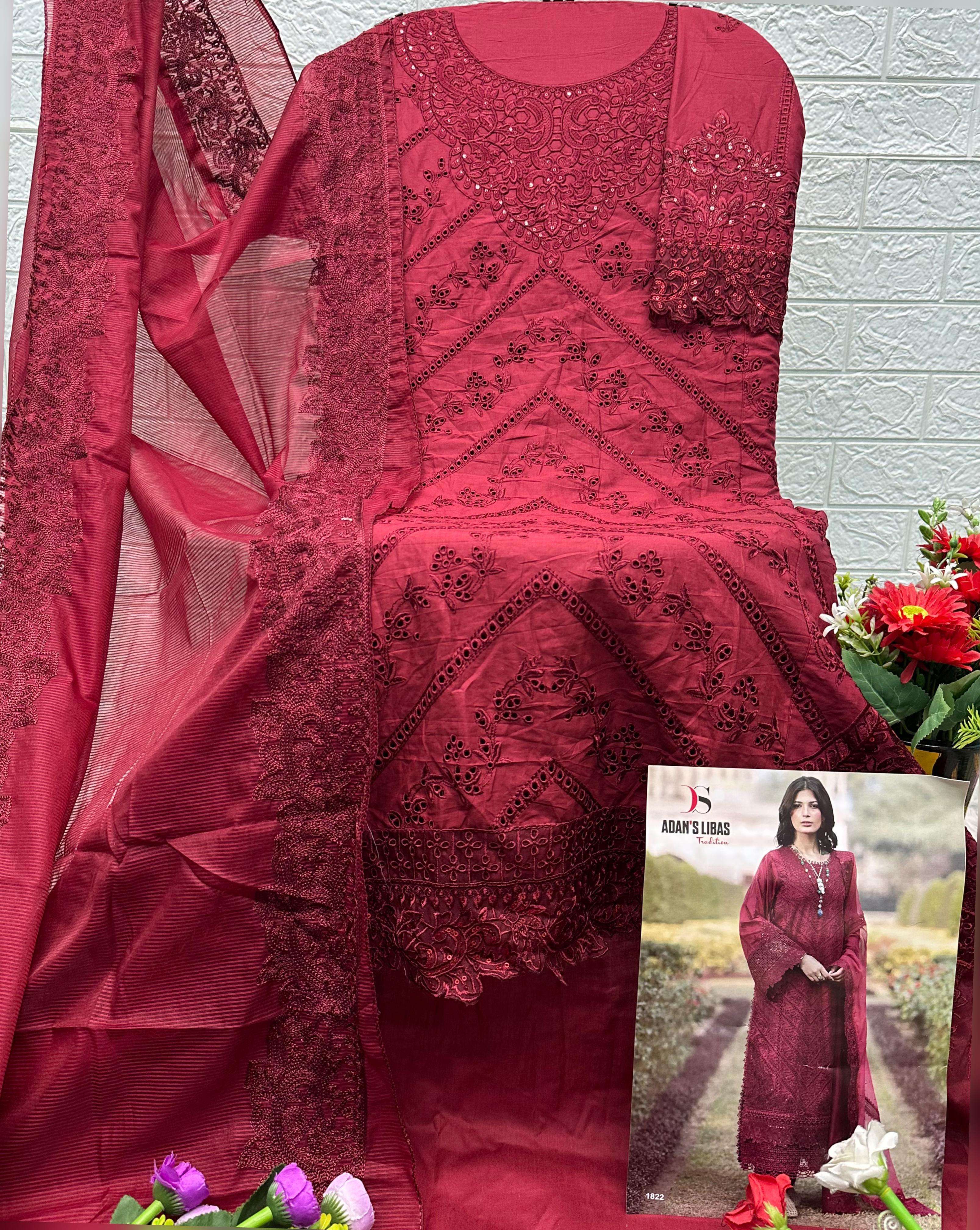 DEEPSY SUITS ADAN LIBAS TRADITION COTTON HEAVY EMBROIDERY DESIGNER WORK SUIT