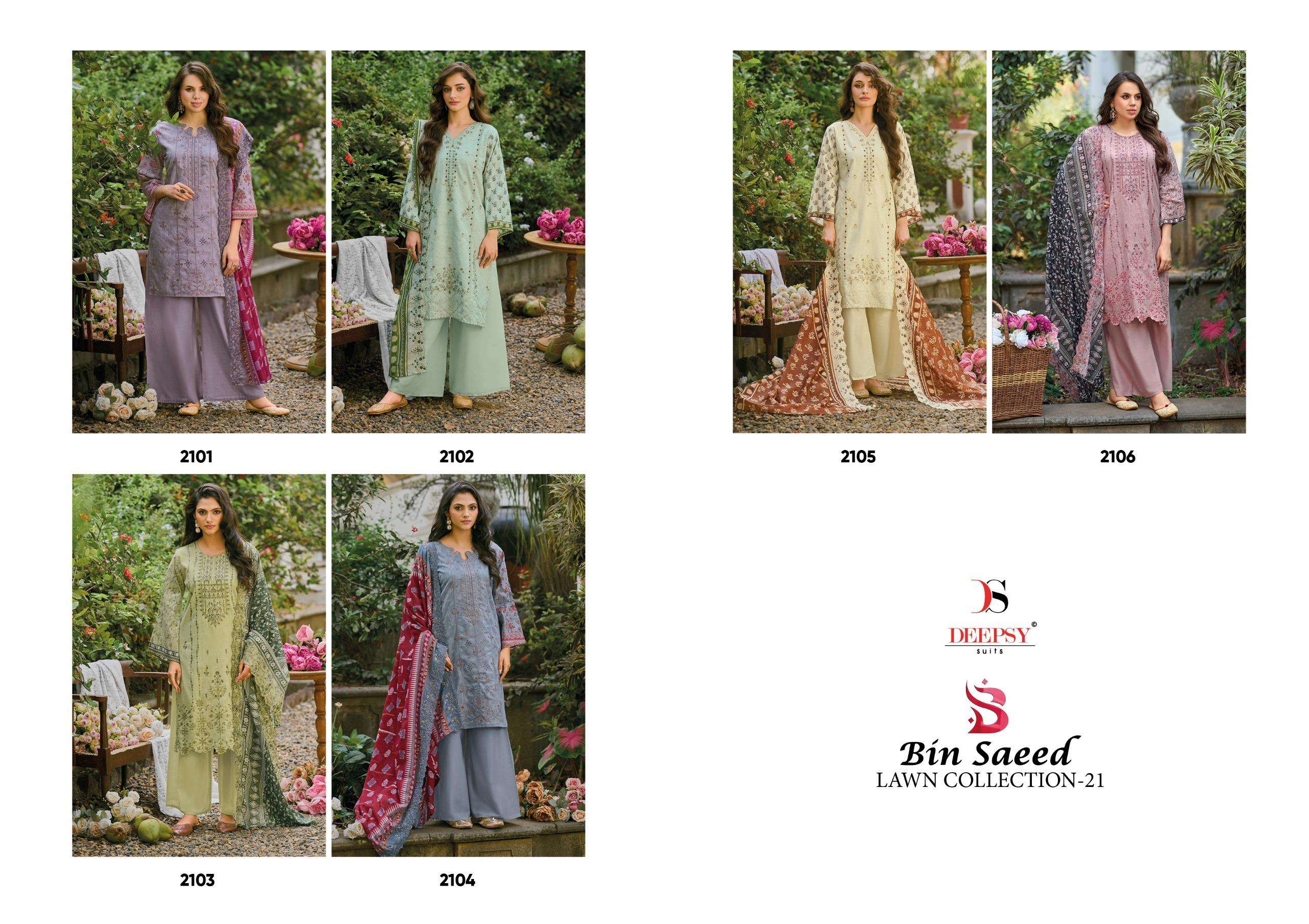 DEEPSY SUITS BIN SAEED VOL 21 COTTON EMBROIDERY DESIGNER WORK PAKISTANI SUIT	