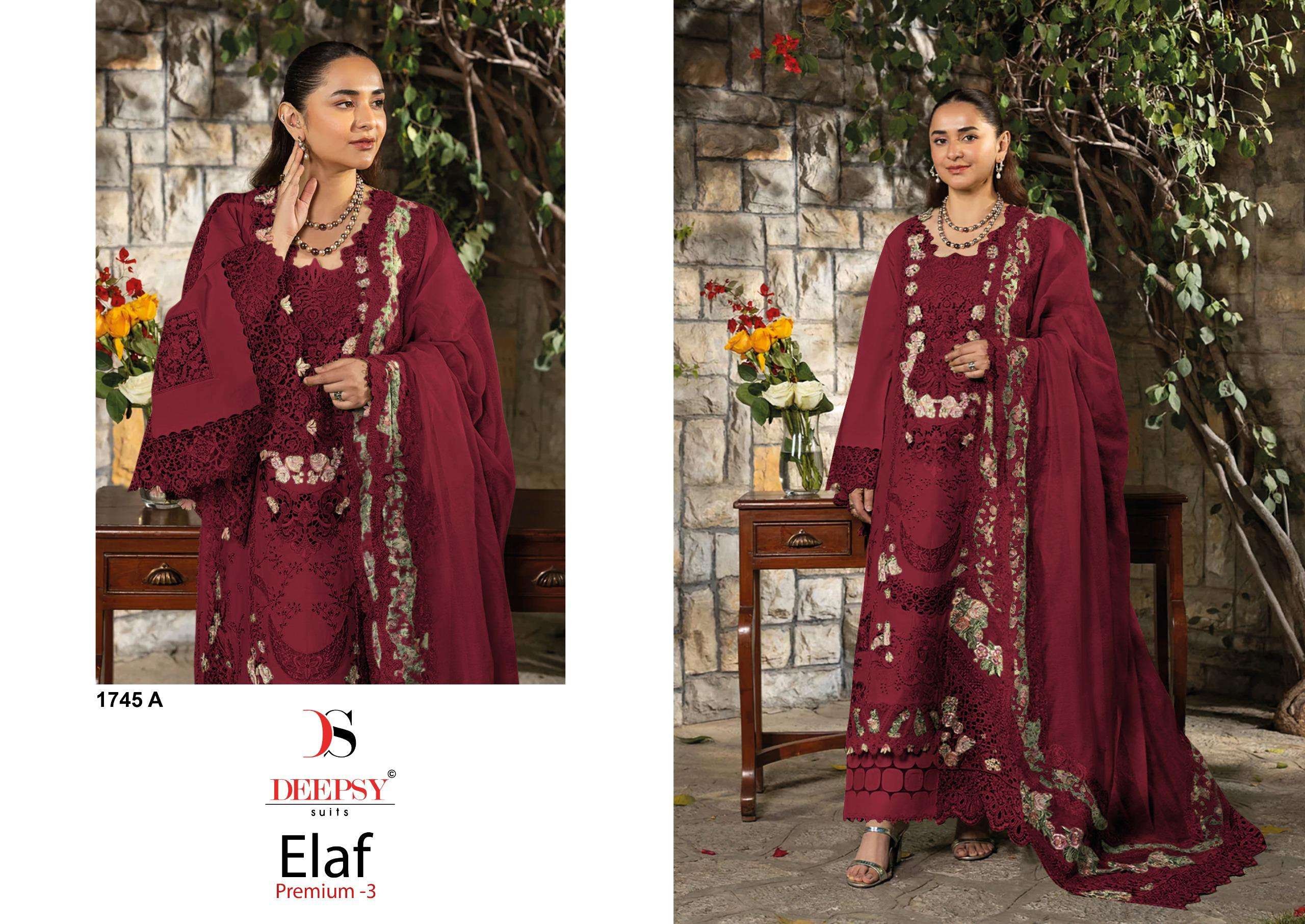 DEEPSY SUITS D NO 1745 COTTON HEAVY PATCH EMBROIDERY DESIGNER WORK SUIT