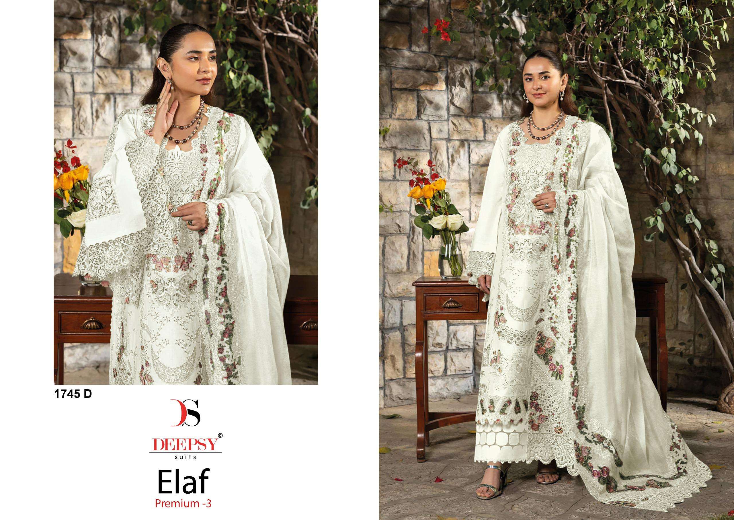 DEEPSY SUITS D NO 1745 COTTON HEAVY PATCH EMBROIDERY DESIGNER WORK SUIT