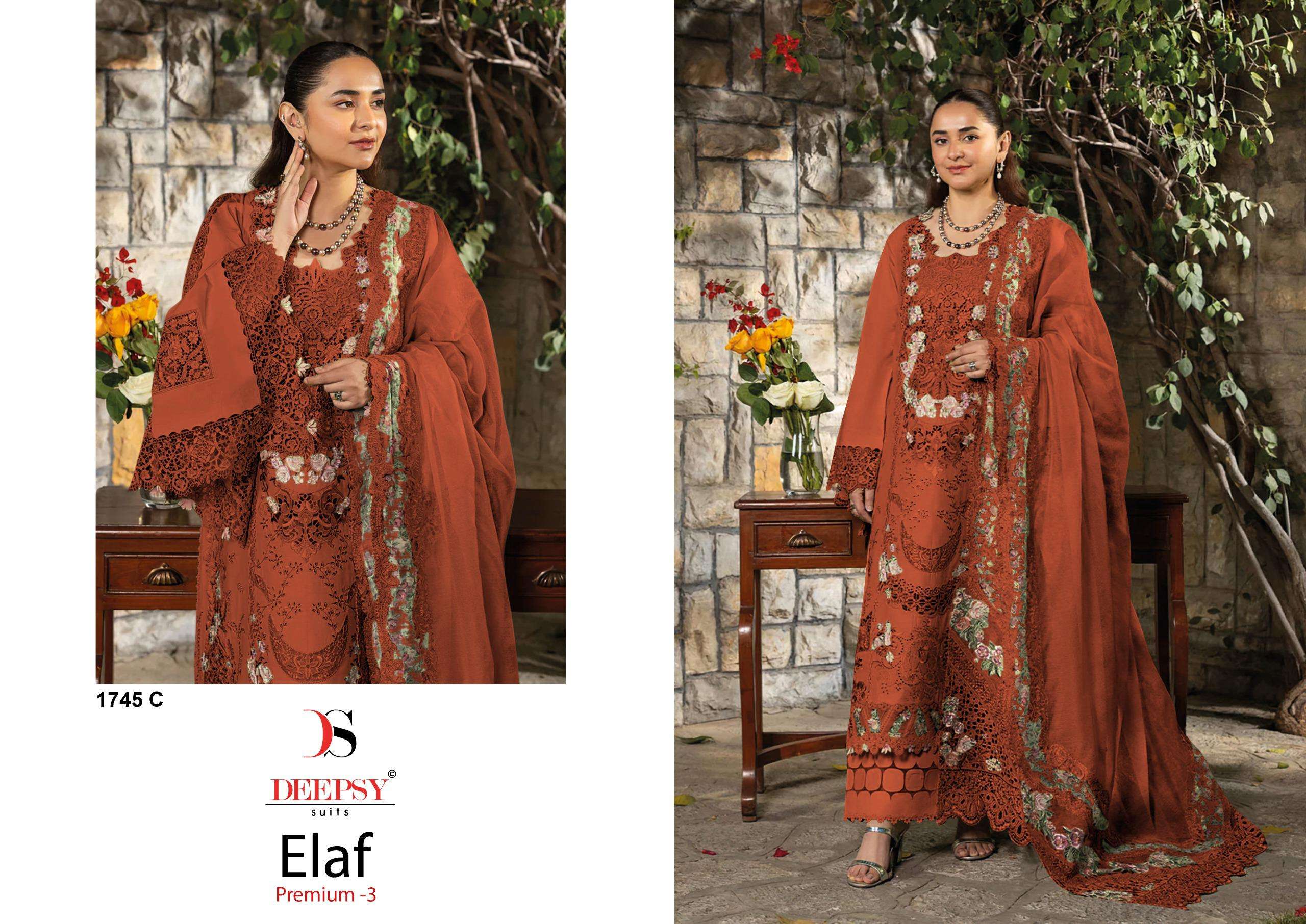 DEEPSY SUITS D NO 1745 COTTON HEAVY PATCH EMBROIDERY DESIGNER WORK SUIT