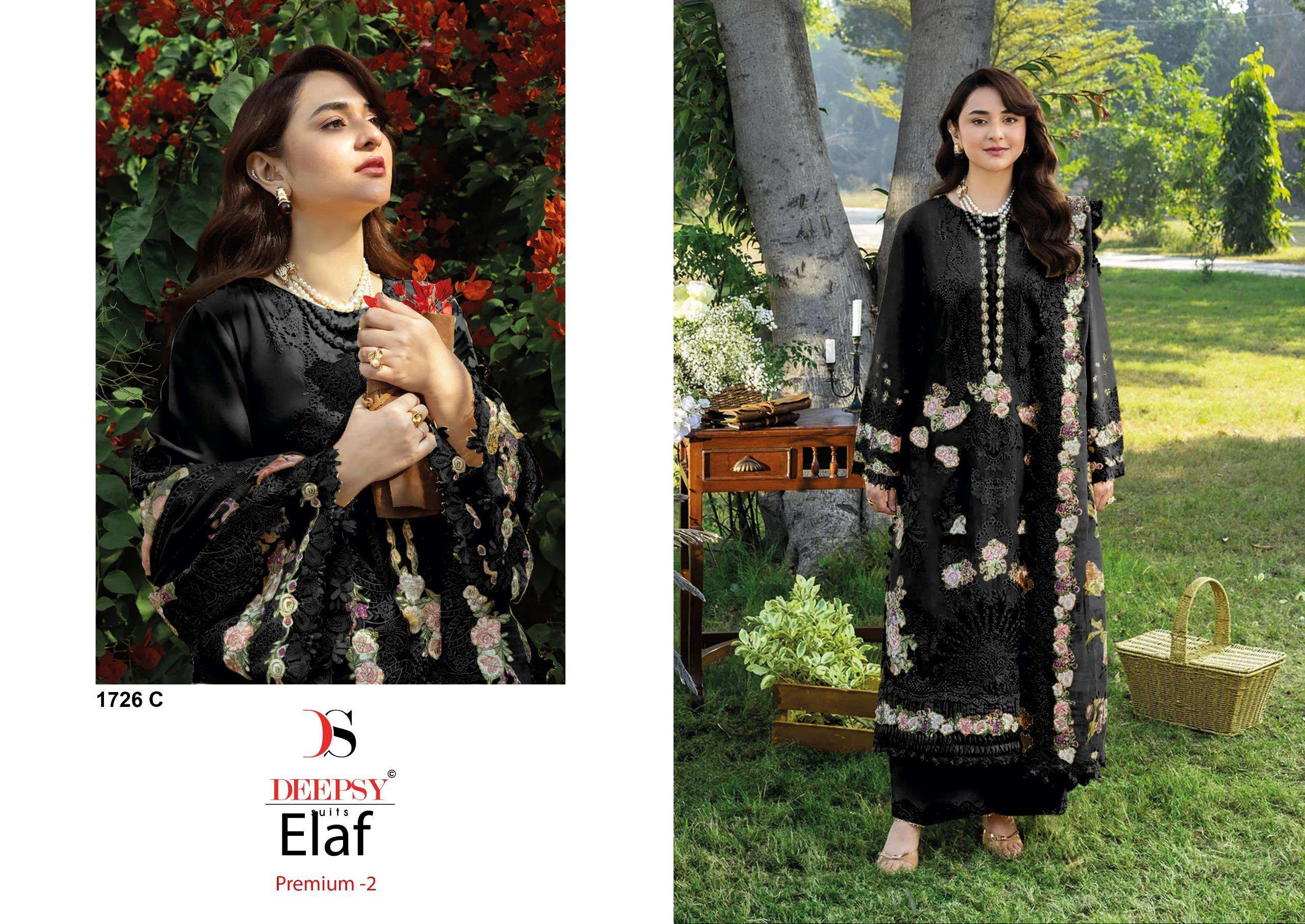 DEEPSY SUITS ELAF PREMIUM LUXURY LAWN COLLECTION VOL 2 D NO 1726 