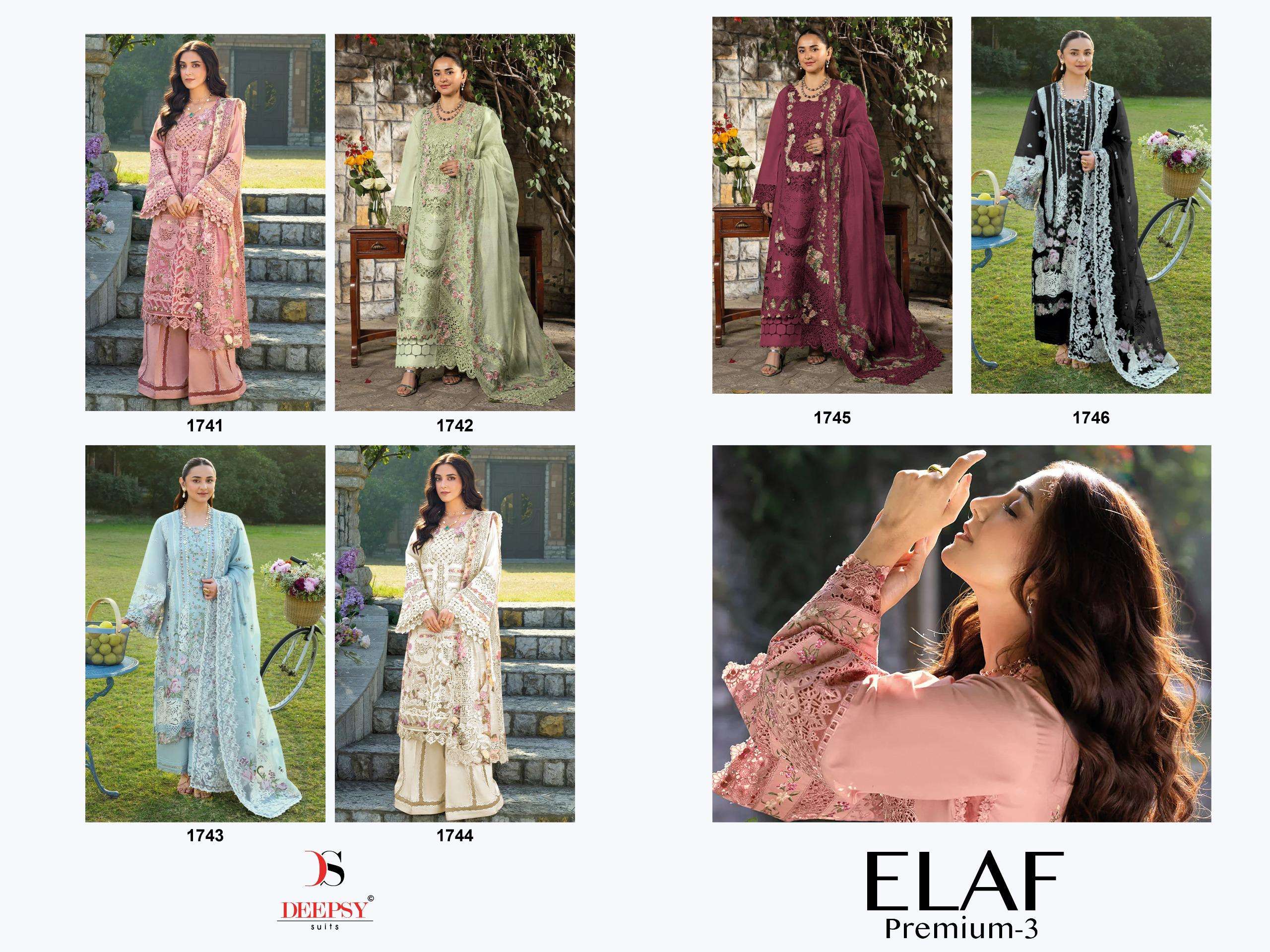 DEEPSY SUITS ELAF PREMIUM LUXURY LAWN COLLECTION VOL 3 COTTON HAVY EMBROIDERY DESIGNER WORK SUIT
