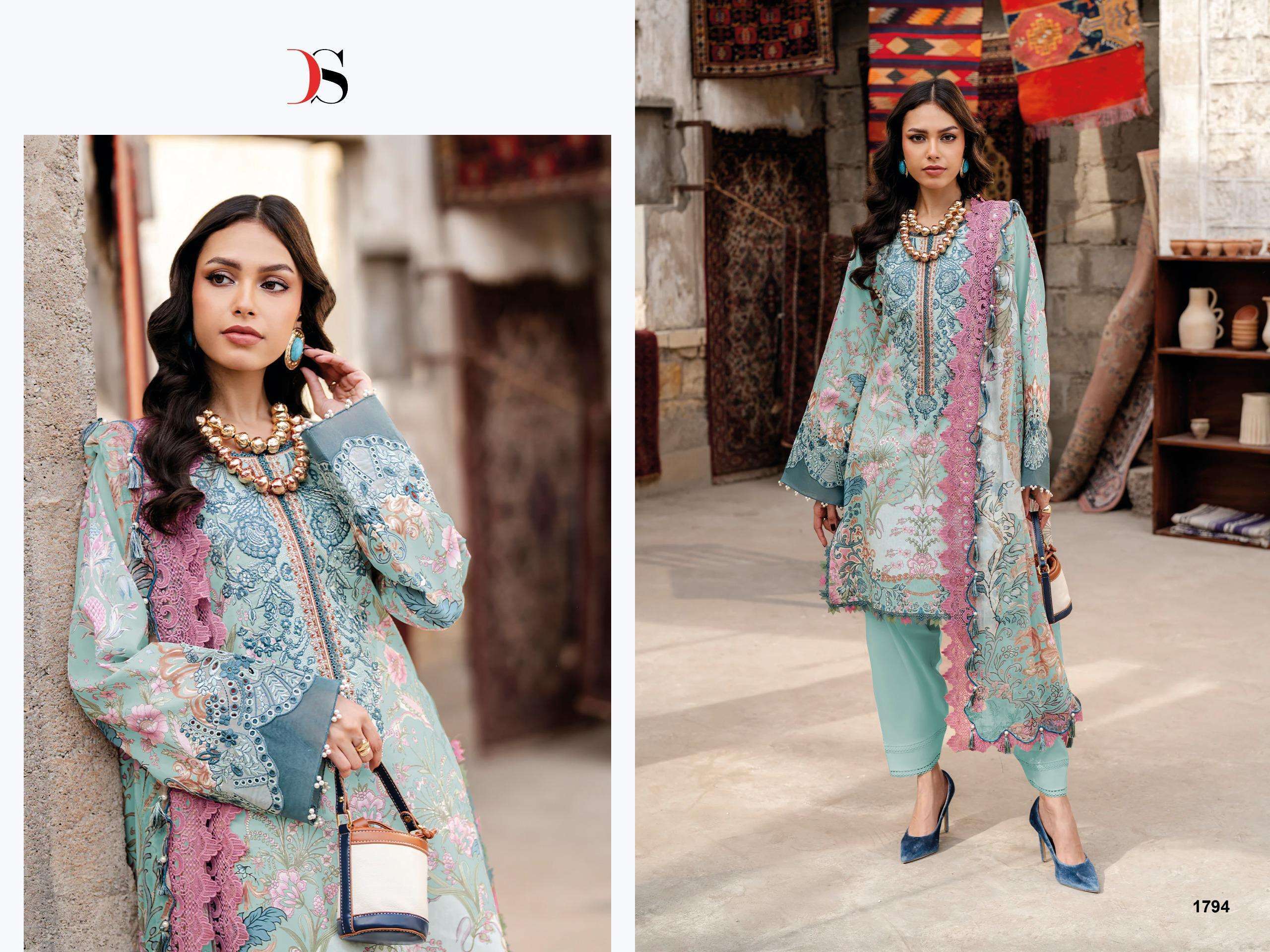 DEEPSY SUITS JADE BLISS LAWN VOL 5 COTTON HEAVY PATCH EMBROIDERY WORK SUIT