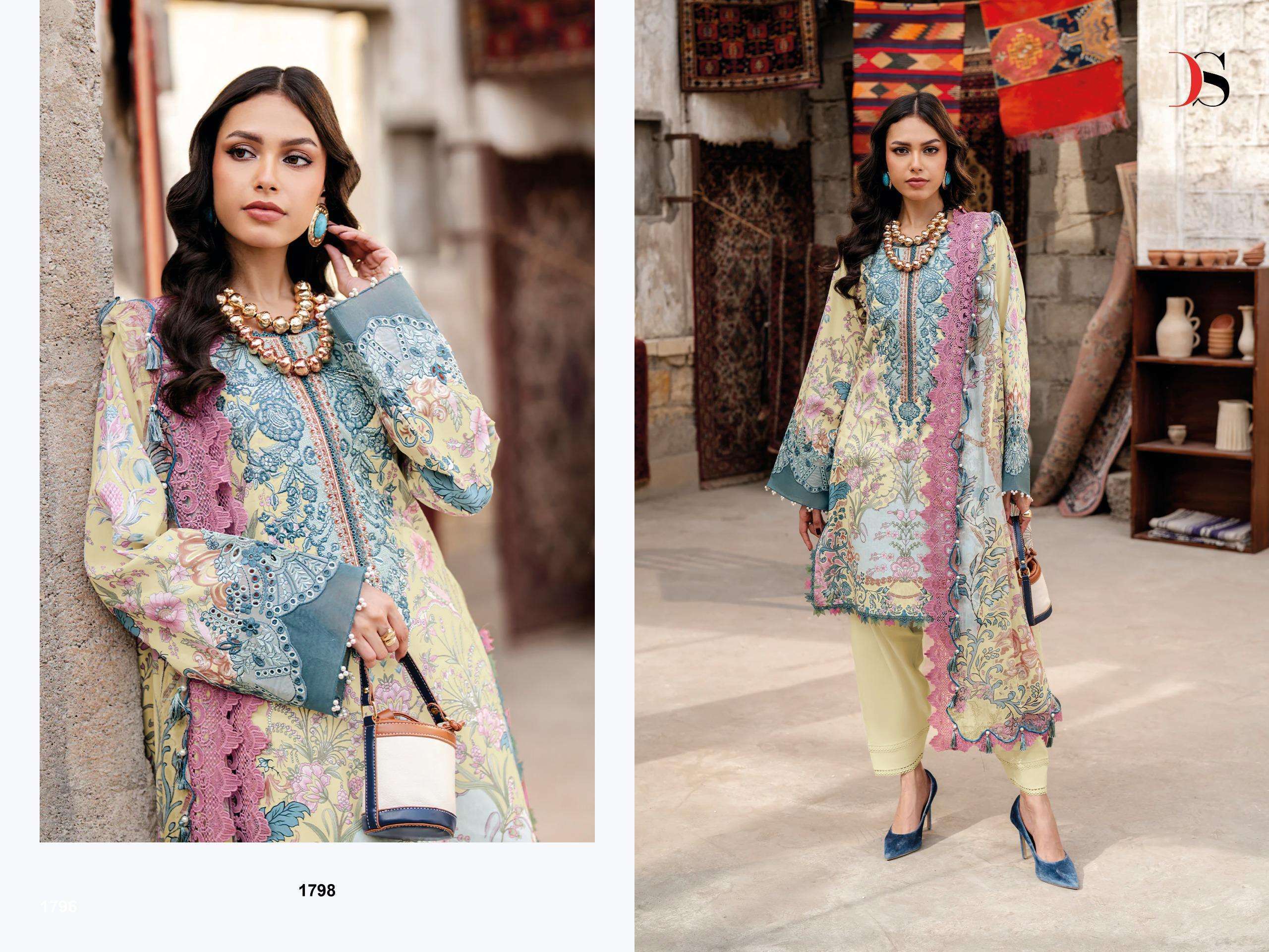 DEEPSY SUITS JADE BLISS LAWN VOL 5 COTTON HEAVY PATCH EMBROIDERY WORK SUIT