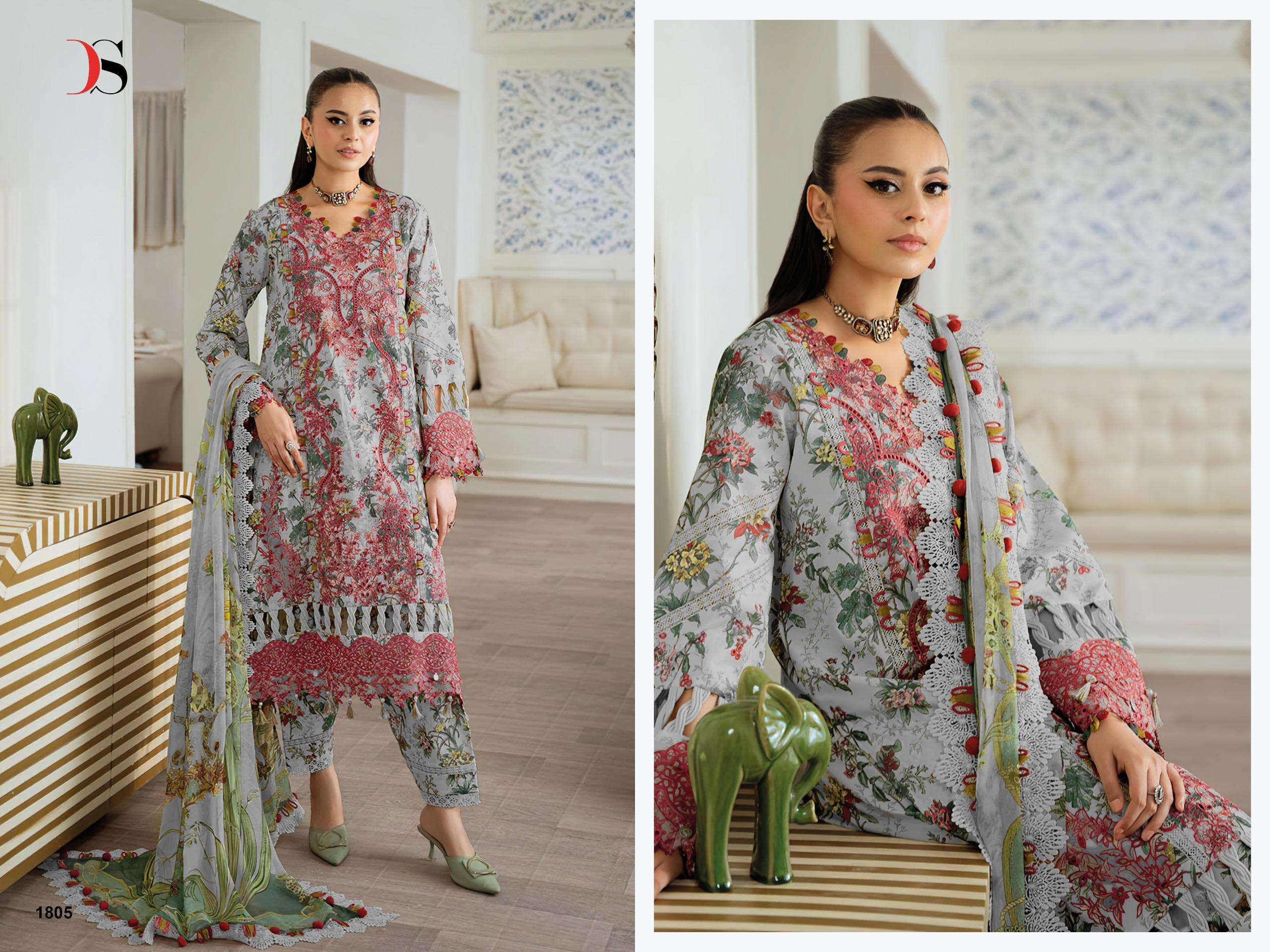 DEEPSY SUITS JADE FLORA PREMIUM COLLECTION COTTON HEAVY EMBROIDERY DESIGNER WORK SUIT