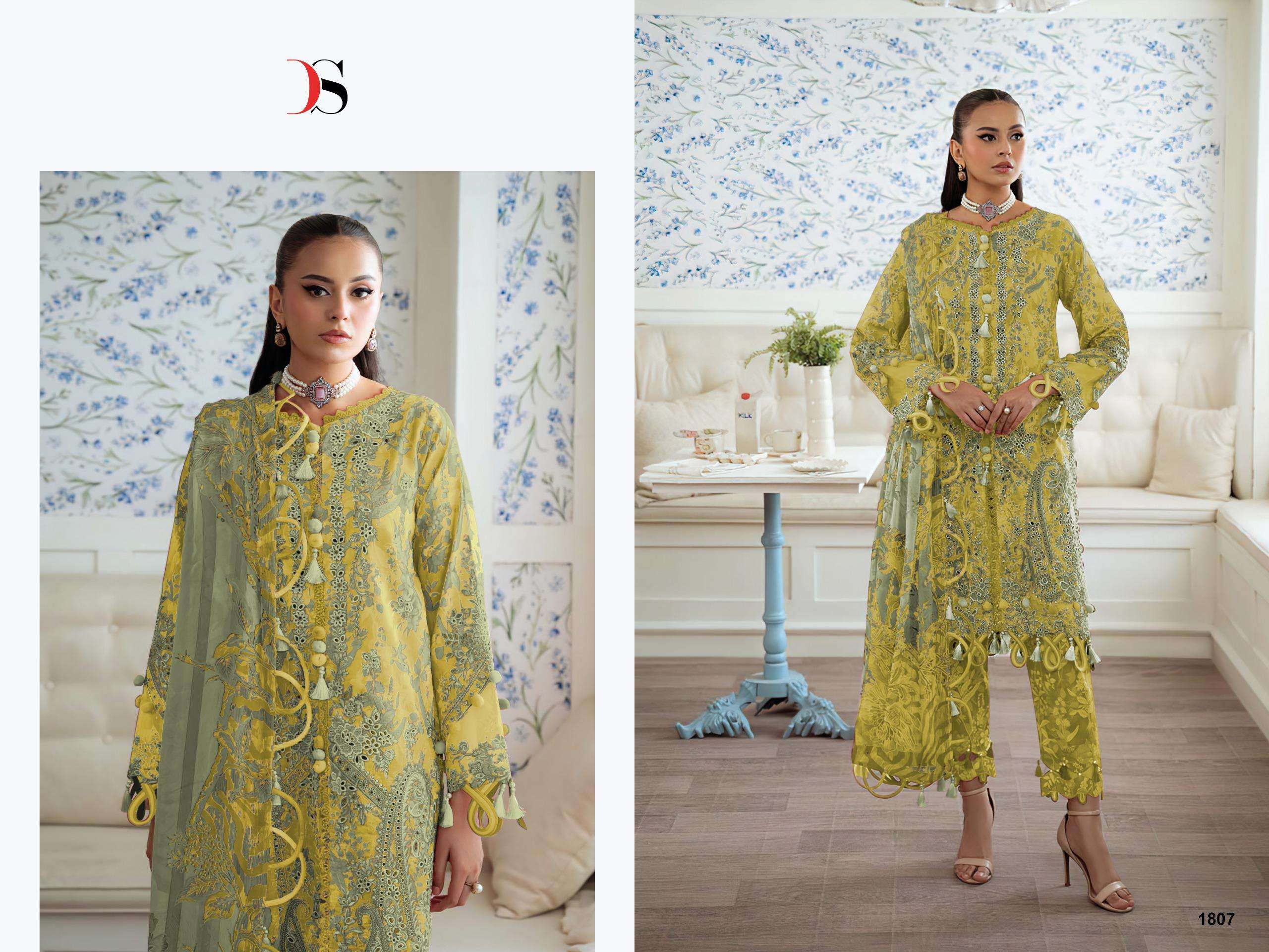 DEEPSY SUITS JADE FLORA PREMIUM COLLECTION COTTON HEAVY EMBROIDERY DESIGNER WORK SUIT