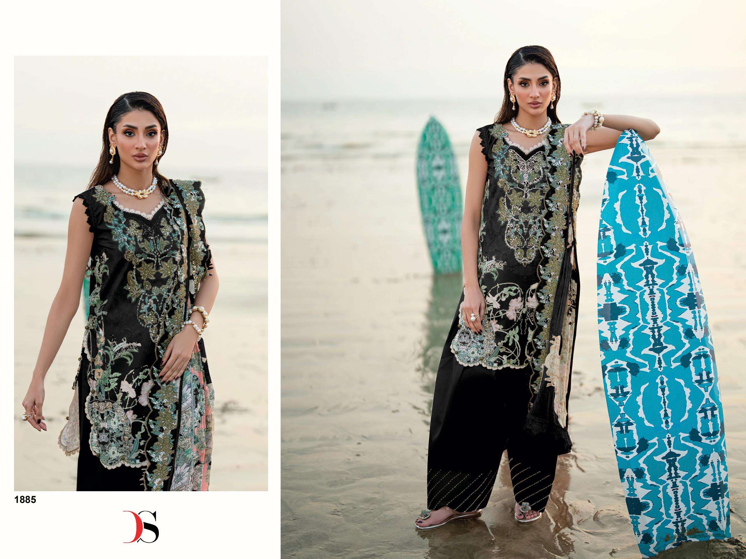 DEEPSY SUITS JADE NEEDLE WONDER VOL 6 COTTON HEAVY PATCH EMBROIDERY WORK SUIT