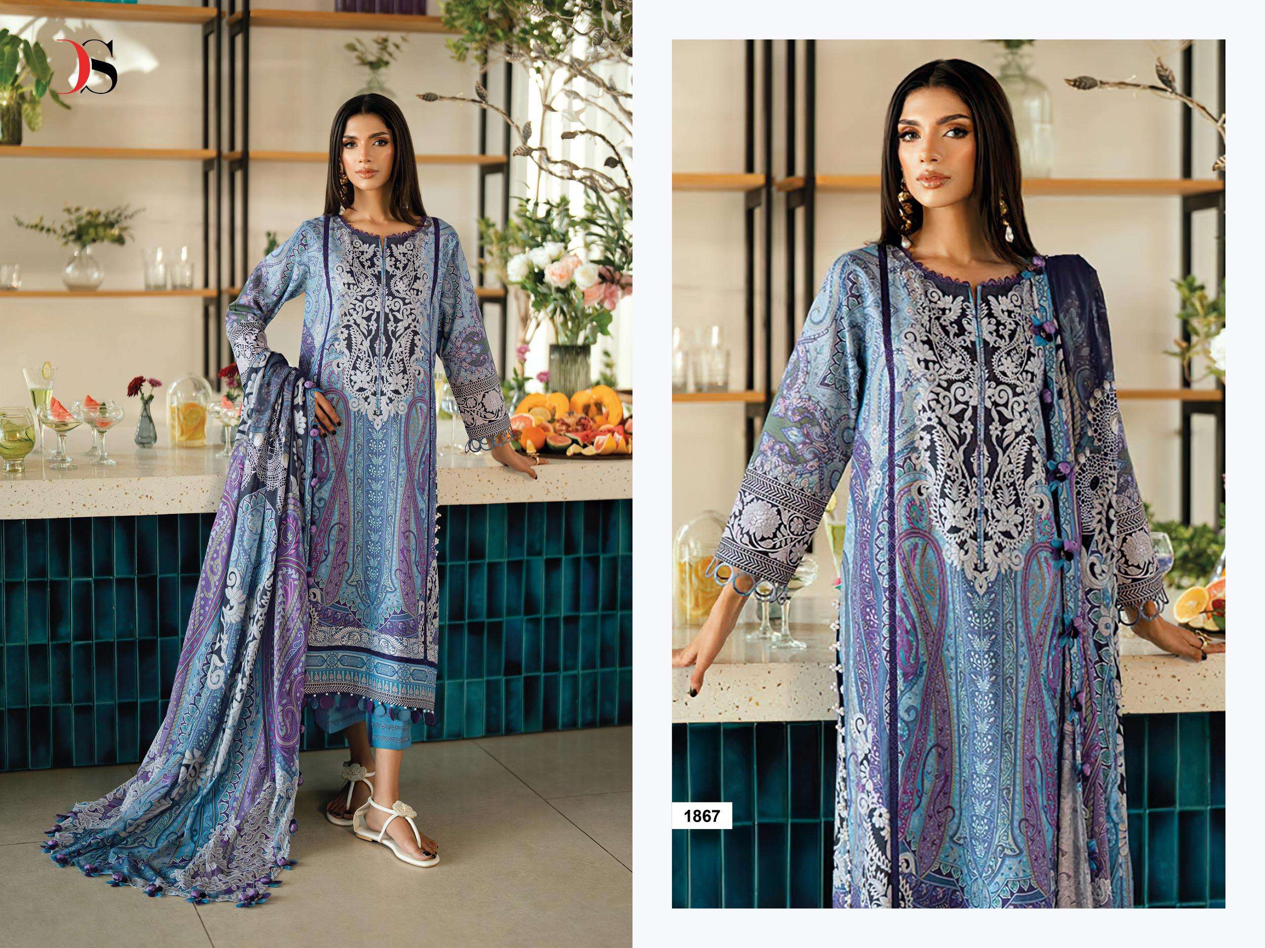 DEEPSY SUITS JADE URBAN VOL 9 COTTON EMBROIDERY WORK PAKISTANI SUIT