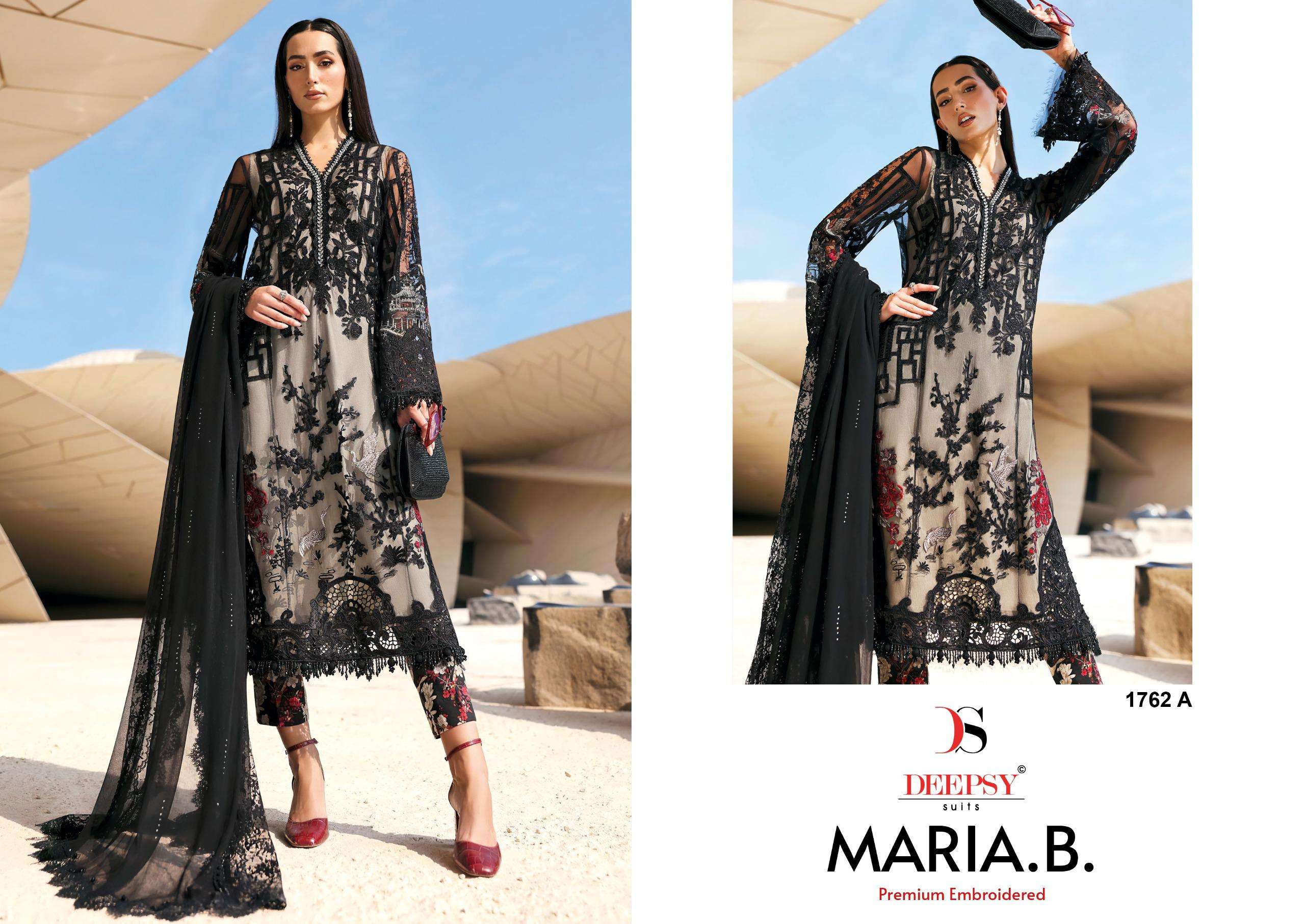 DEEPSY SUITS MARIA B PREMIUM EMBROIDERED D NO 1762 COTTON DESIGNER WORK PAKISTANI SUIT