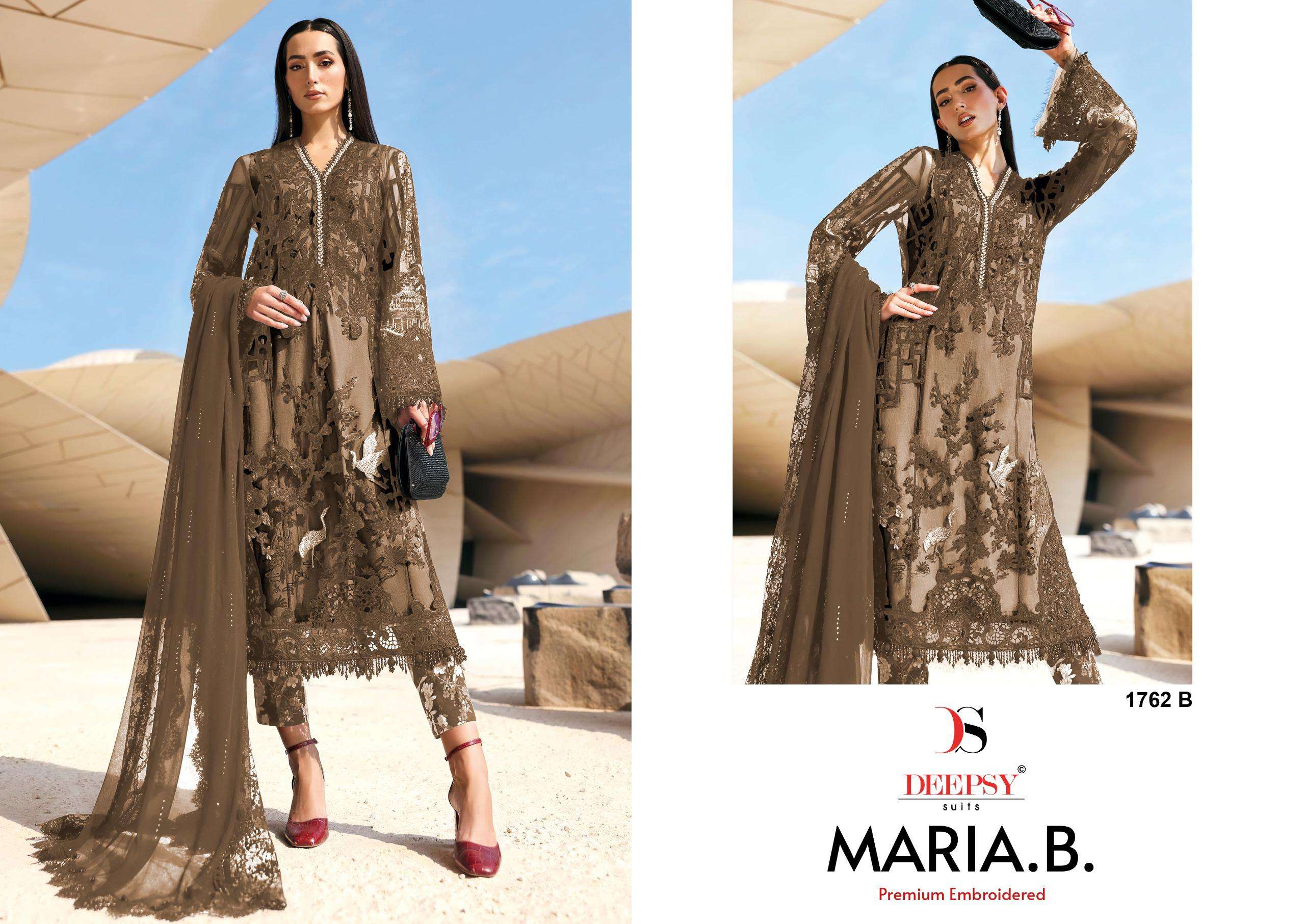 DEEPSY SUITS MARIA B PREMIUM EMBROIDERED D NO 1762 COTTON DESIGNER WORK PAKISTANI SUIT