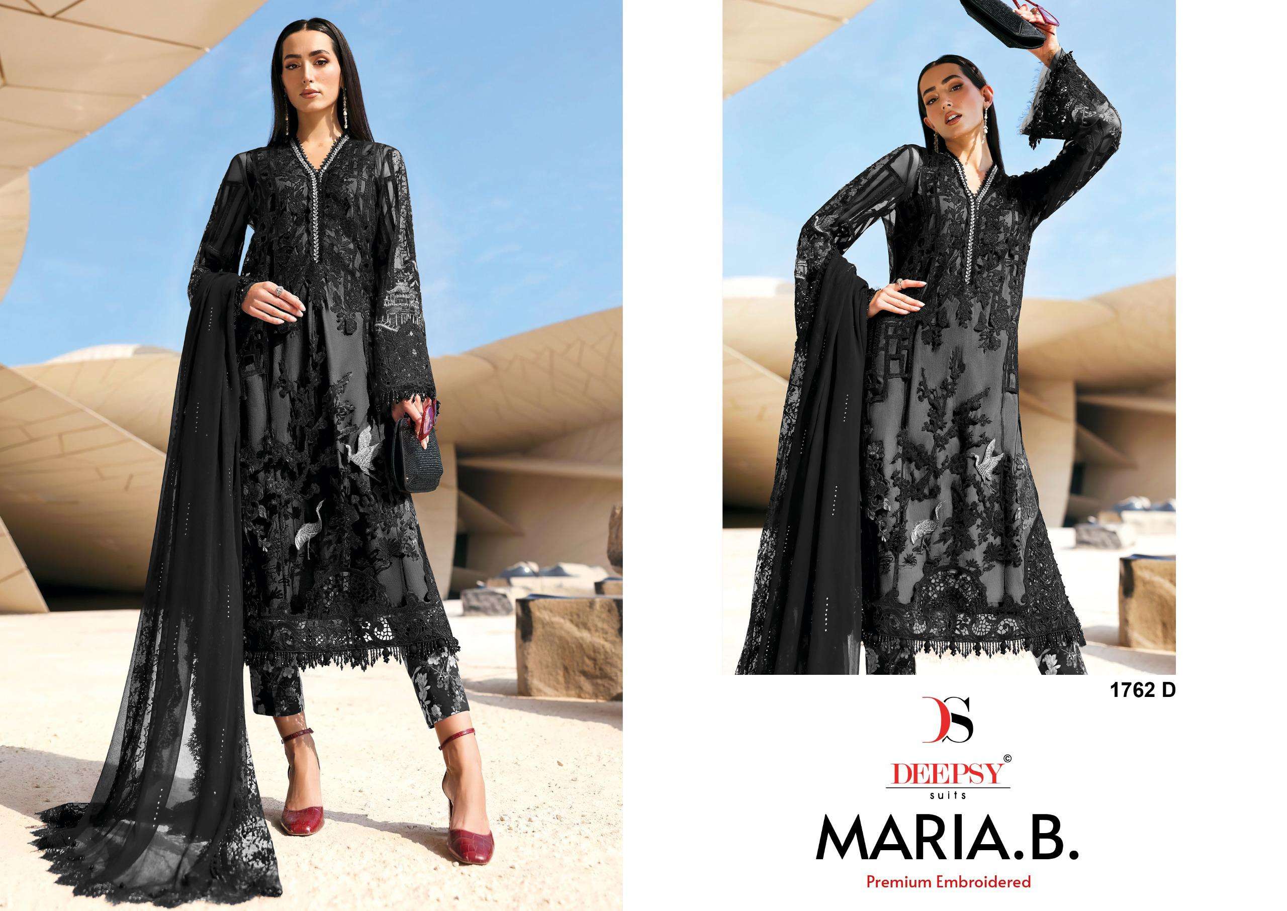 DEEPSY SUITS MARIA B PREMIUM EMBROIDERED D NO 1762 COTTON DESIGNER WORK PAKISTANI SUIT