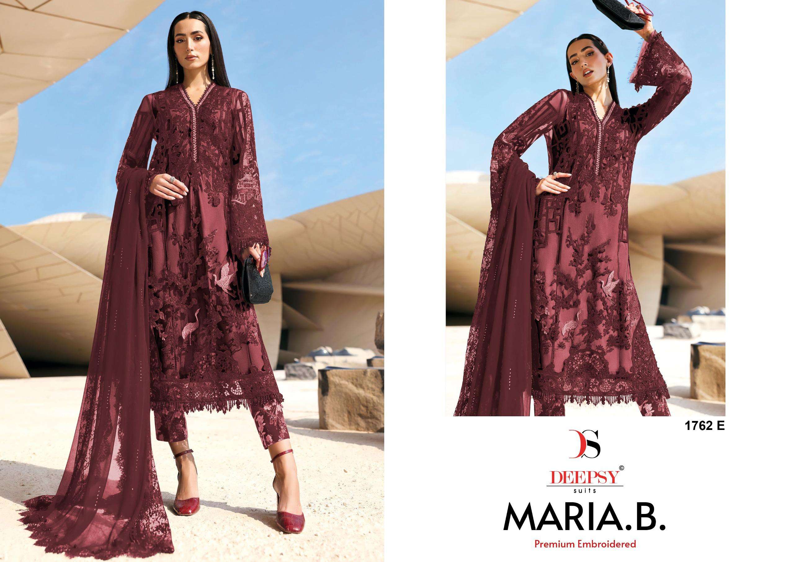 DEEPSY SUITS MARIA B PREMIUM EMBROIDERED D NO 1762 COTTON DESIGNER WORK PAKISTANI SUIT